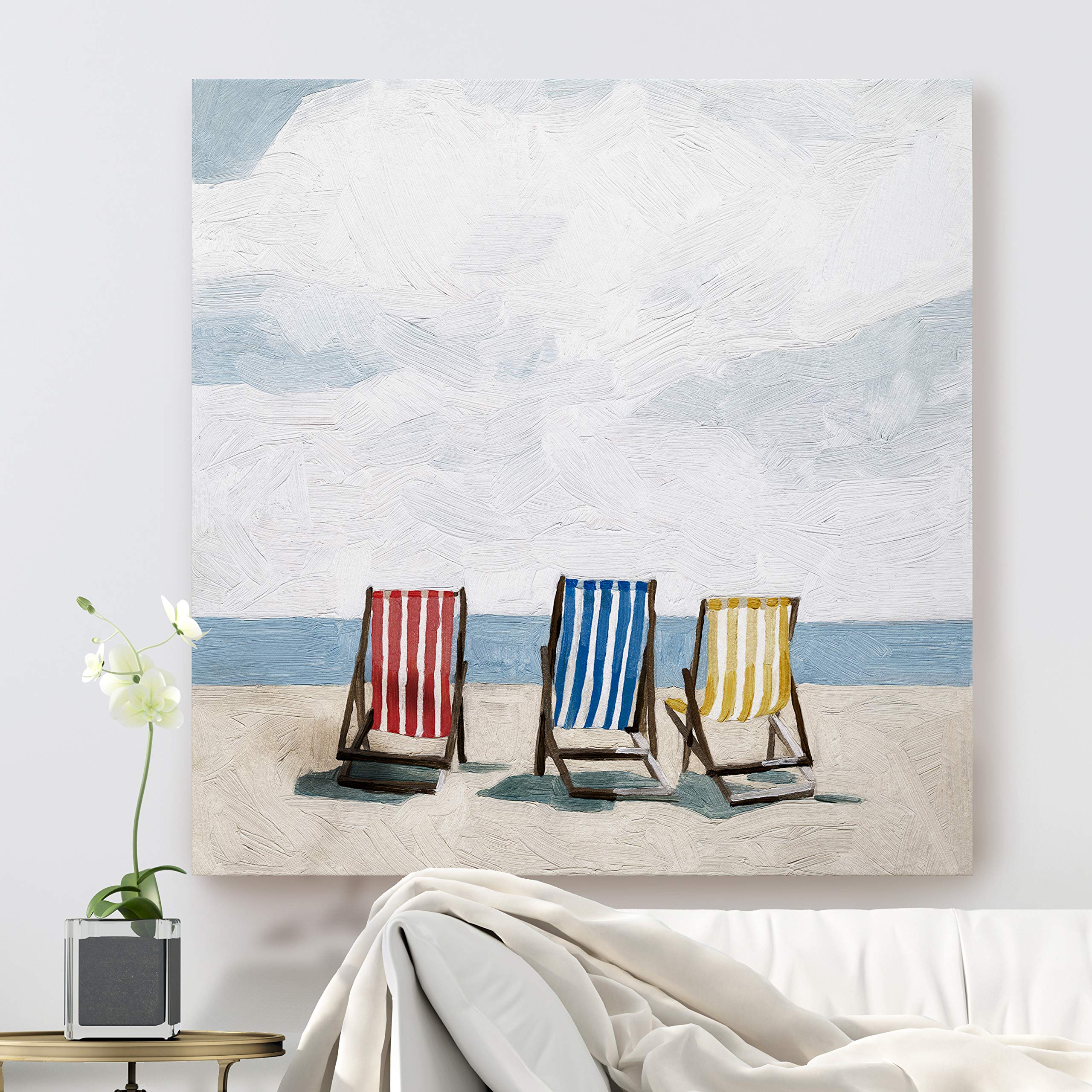 Renditions Gallery Trip II' Beach Wall Art - 40x40 Inch Gallery Wrapped Canvas - Coastal Home Decor for Living Room, Bedroom & Office - Perfect for Beach House, Vacation Home or Coastal-Themed Interior Design