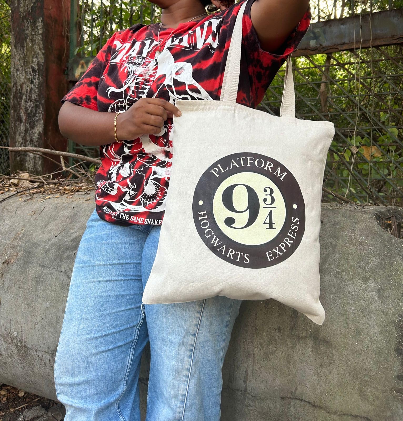 Harry Potter Themed White Tote Bag - Reusable Shopping & Grocery Bag Bundle | Durable Multipurpose Eco-Friendly Cotton Tote for Fans, School, Work, Beach & Daily Use