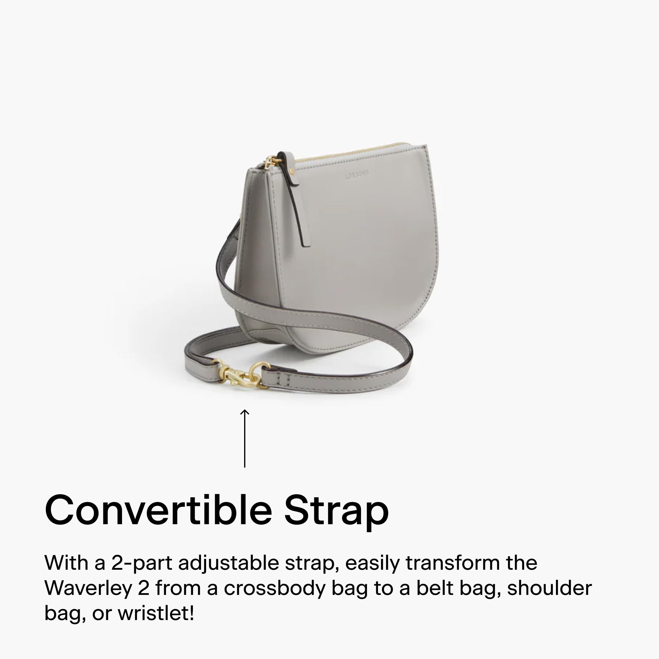 Lo & Sons Waverley 2 Crossbody Bag for Women - Premium Nappa Leather Convertible Shoulder Bag & Belt Bag with Adjustable Strap | Lightweight Smooth Leather Purse | Versatile Everyday, Weekend & Travel Handbag for Work, Shopping & Vacation