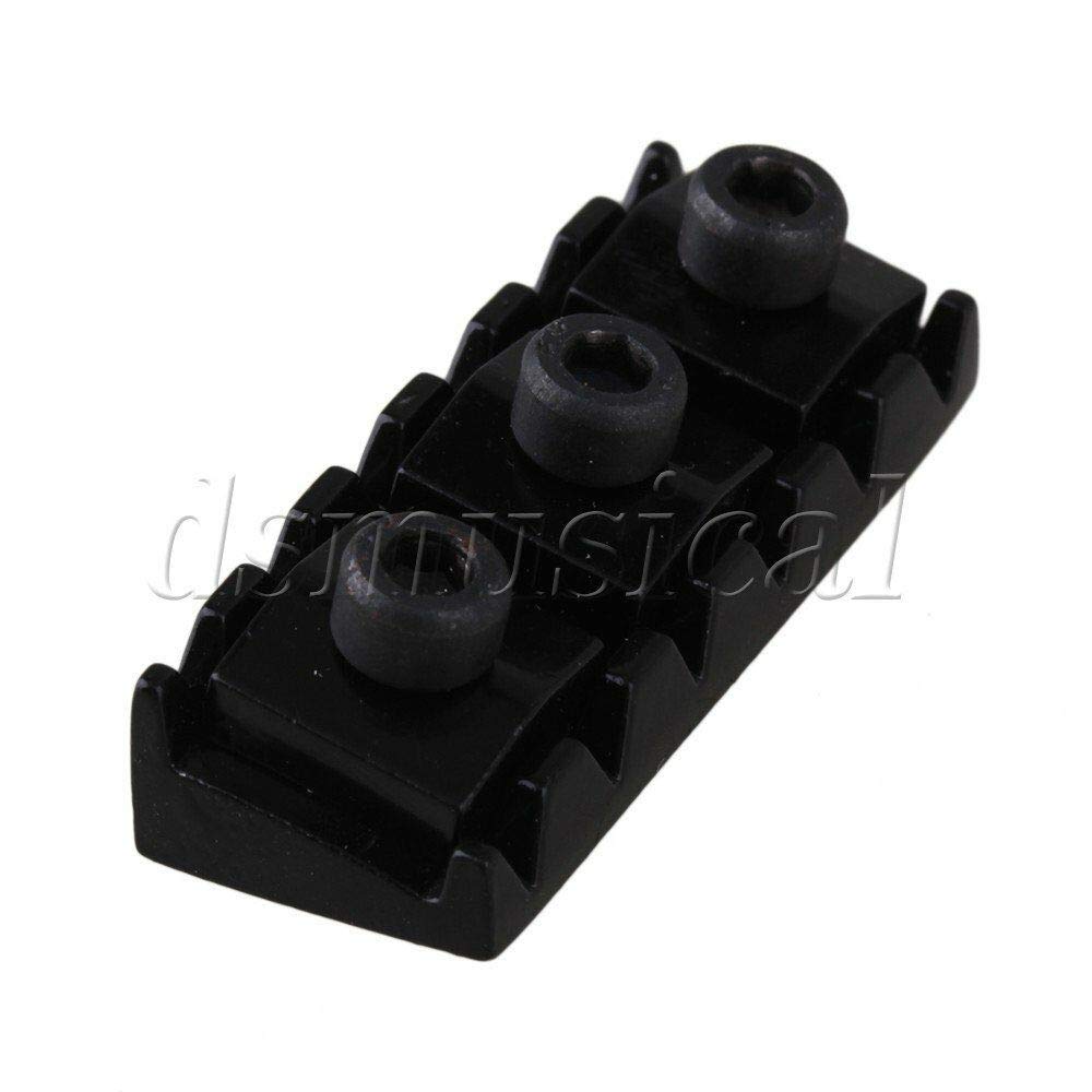 42mm Black Electric Guitar Locking Nut for Fender Style Guitars with Wrench - Perfect for Guitar Repair, Upgrades & Maintenance