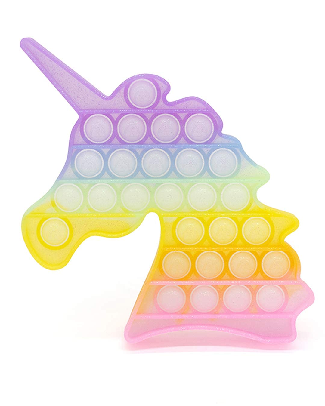 Pastel Rainbow Unicorn Bubble Pop Fidget Toy - Sensory Stress Relief Push Pop Game for Kids & Toddlers - Perfect for Anxiety Relief, Classroom Focus, and Travel Entertainment - Cute Gift for Girls & Boys