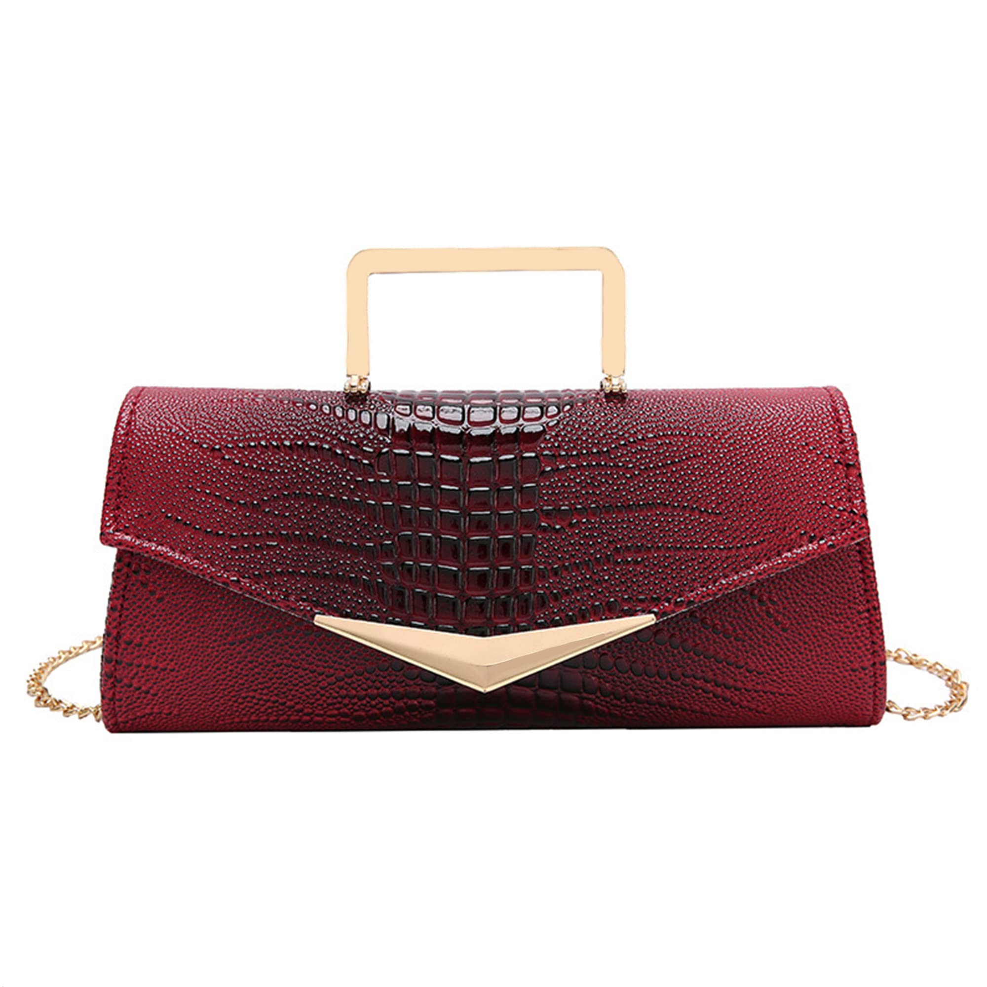 Goclothod Women's Fashion Alligator Print Shoulder Bag - Patent Leather Tote Purse for Work, Travel & Daily Use