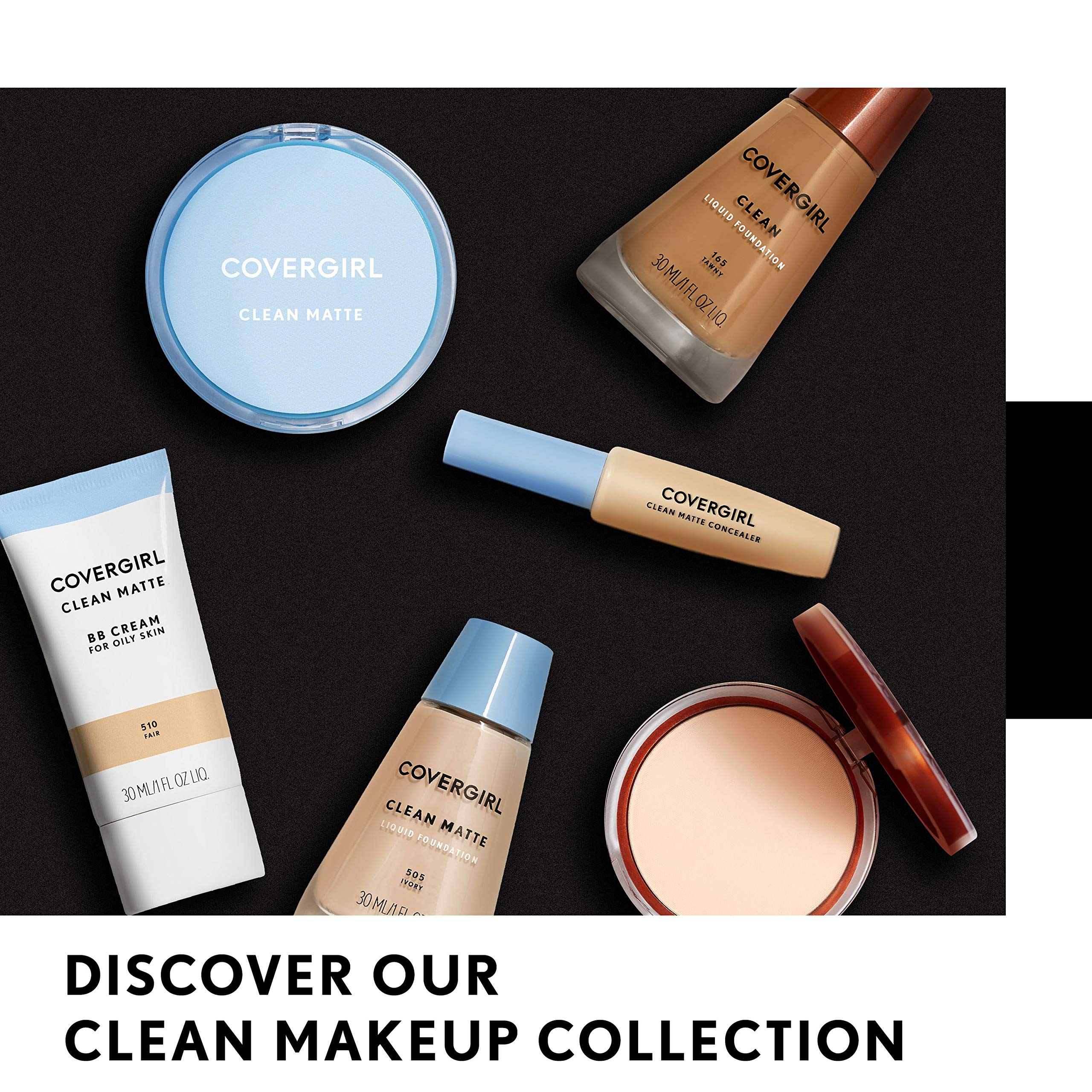 COVERGIRL Clean Makeup Foundation - Tawny 165 (1 oz) - Oil-Free, Lightweight Liquid Foundation for Natural Coverage | Perfect for Everyday Wear & Photo Shoots