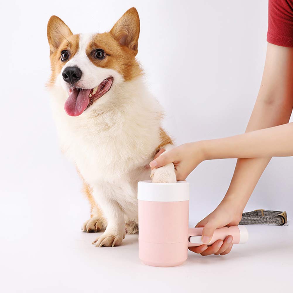 Portable Dog Paw Cleaner with Handle - Silicone Brush Pet Foot Washing Cup for Dirty & Muddy Paws | Perfect for Post-Walk Cleaning, Grooming & Outdoor Adventures
