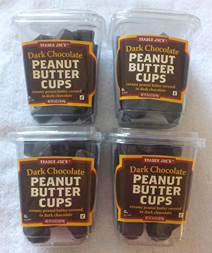 Trader Joe's Dark Chocolate Peanut Butter Cups - 4 Pack (1 lb Each) | No Artificial Flavors or Preservatives | Rich Chocolate & Peanut Butter Snacks for Parties, Gifts & Dessert Lovers