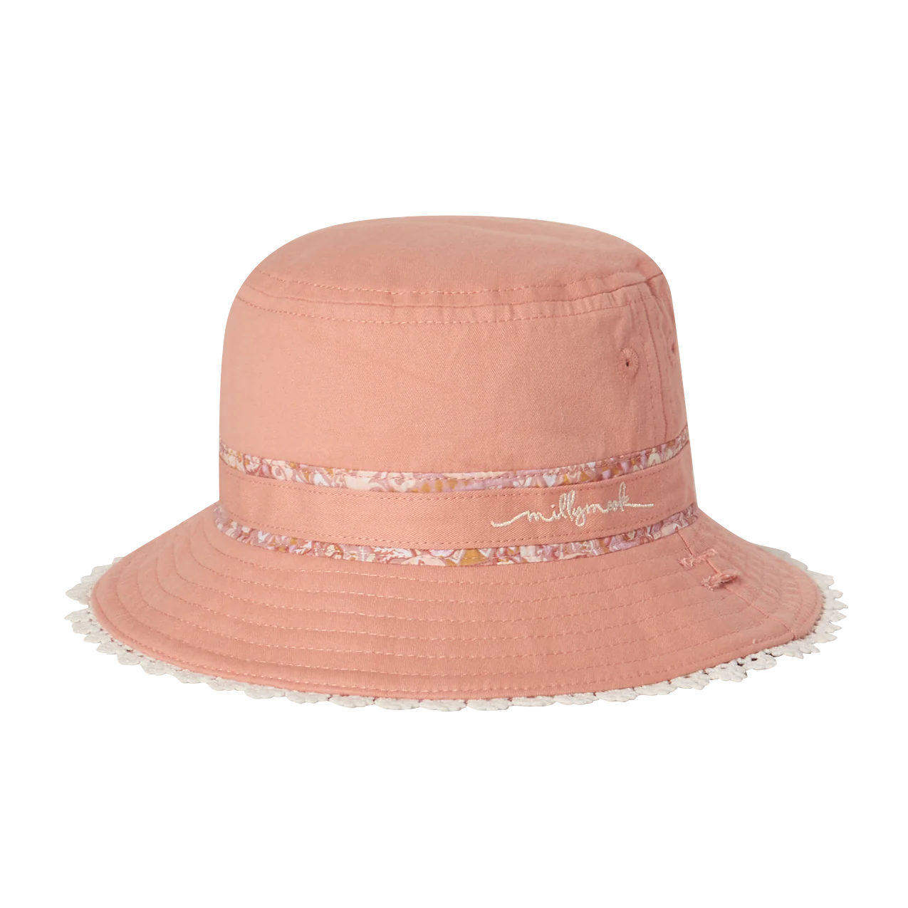 Kooringal Blush Sadie Baby Bucket Hat for Girls - Soft Cotton Sun Protection for Outdoor, Beach & Summer Activities