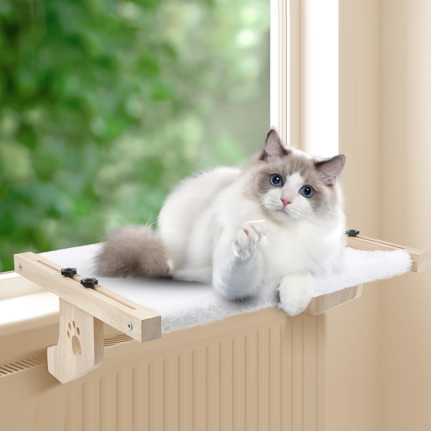 Adjustable Cat Window Perch & Hammock - Cozy Indoor Cat Bed for Windowsill, Bedside, Drawer & Cabinet - Easy to Assemble for Your Feline's Comfort - Perfect for Lounging, Sunbathing & Relaxing