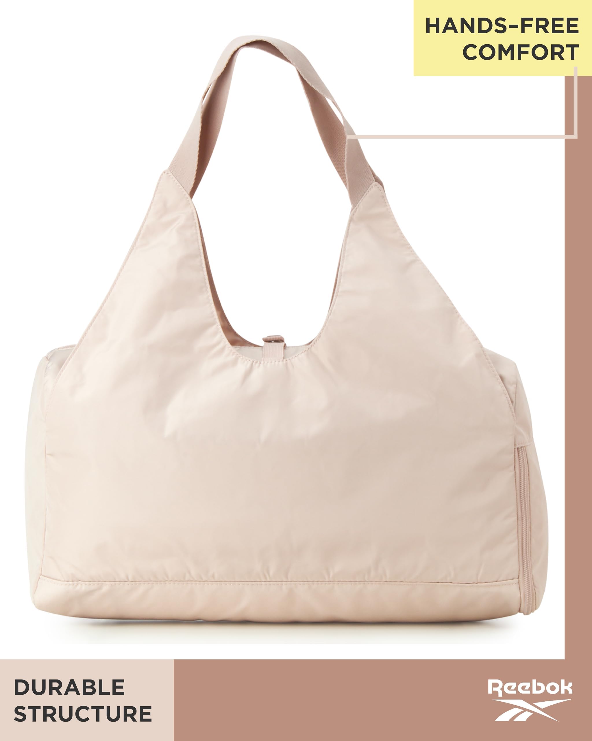Reebok Women's Gym Tote Bag - Lightweight Sports Shoulder Bag with Zipper Closure - Perfect for Workout, Yoga, Travel & Daily Use