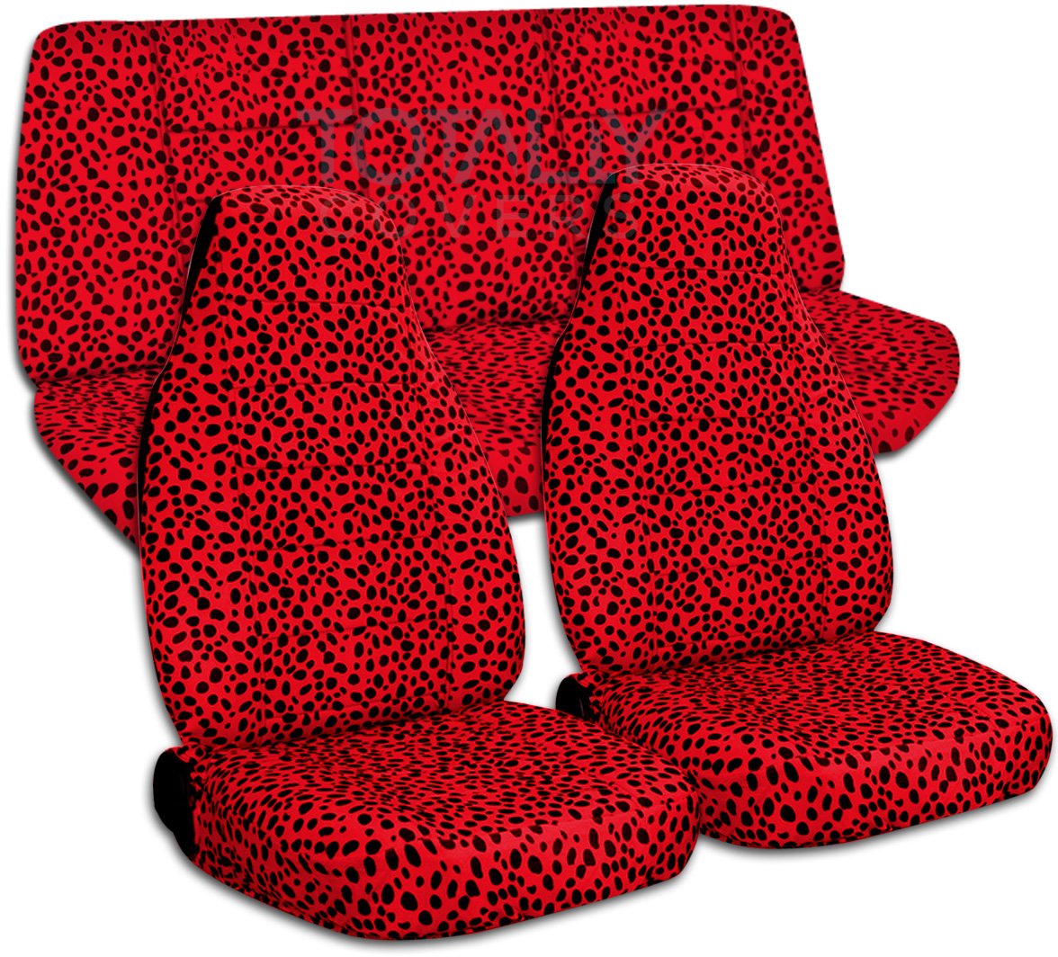 Animal Print Car Seat Covers - Ladybug Design, Semi-Custom Fit for Cars, Trucks, Vans, RVs & SUVs (30 Patterns) - Perfect for Road Trips, Daily Commutes & Vehicle Protection