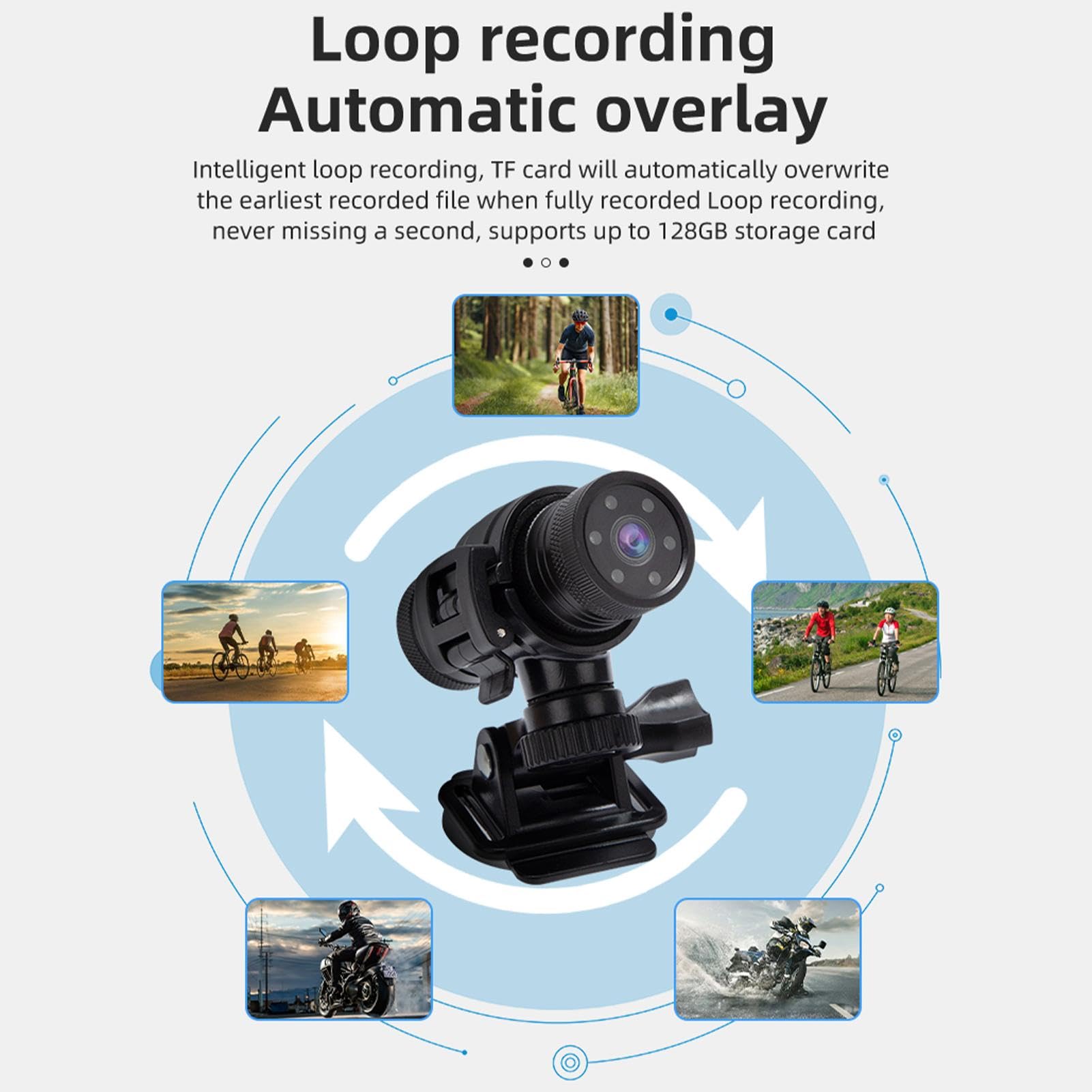 1080P Waterproof WiFi Bike Camera | Handlebar Monitor for Road Bikes & Motorcycles - Perfect for Adventure Riding