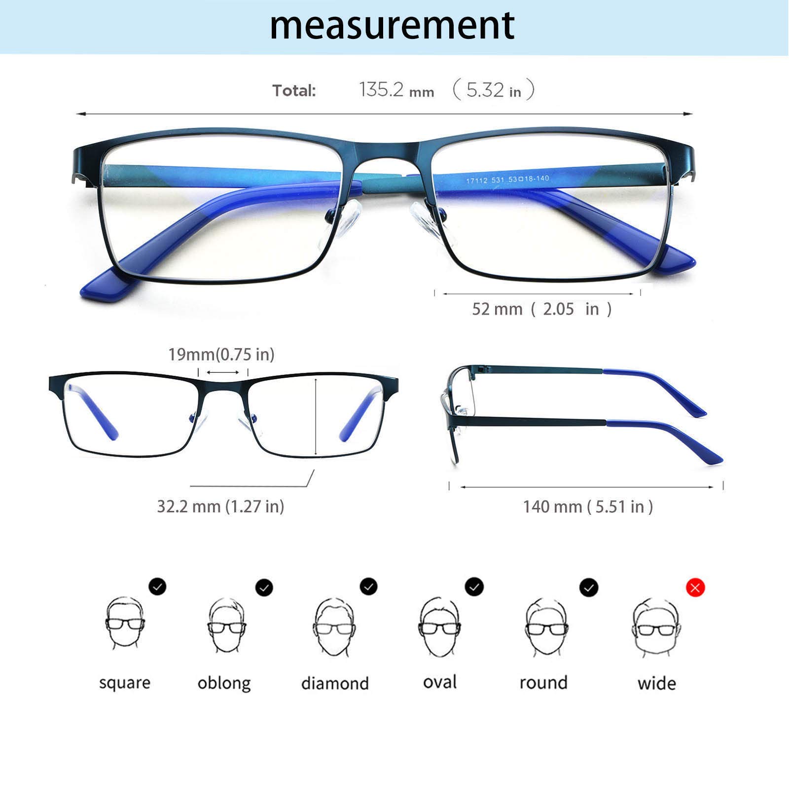 JOO'RTI Blue Light Blocking Glasses for Men - Metal Frame Gaming & Computer Use