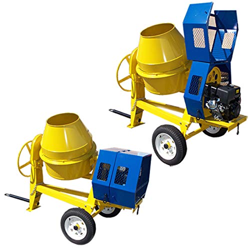Prolinemax 9 Cubic Feet Yellow Alloy Steel Towable Cement Mixer with 12V Electric Starter & 13 HP OHV Engine @ 3600 RPM - Perfect for Construction Sites, DIY Projects, and Concrete Work