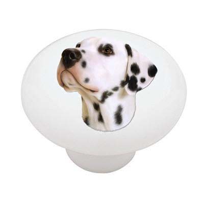 Dalmatian Ceramic Drawer Knob - Unique Dog-Themed Cabinet Hardware for Kitchen, Bathroom & Furniture - Perfect for Pet Lovers & Home Decor