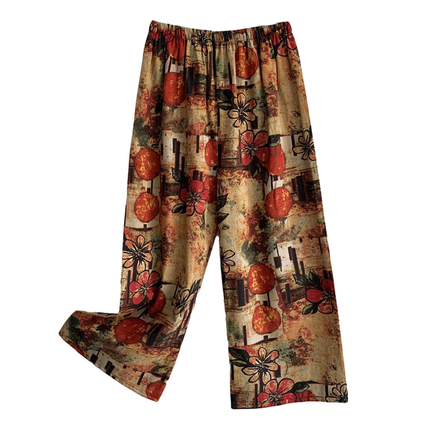 GoodLock Women's Wide Leg Palazzo Pants - Flowy Loose Cropped Trousers with Fashion Print for Summer | Lounge Wear, Beach Vacation, Yoga & Casual Outfits