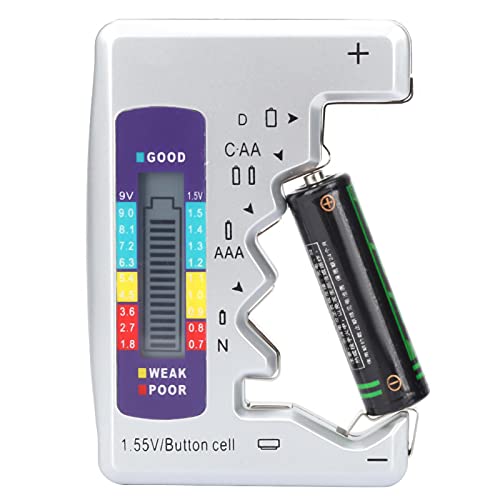Digital Battery Tester - Accurate Capacity Detector for Button Cell Batteries (CR2032, LR44) - Compact 90x60mm Measuring Tool - Perfect for Home, Office & Electronics Repair Shops