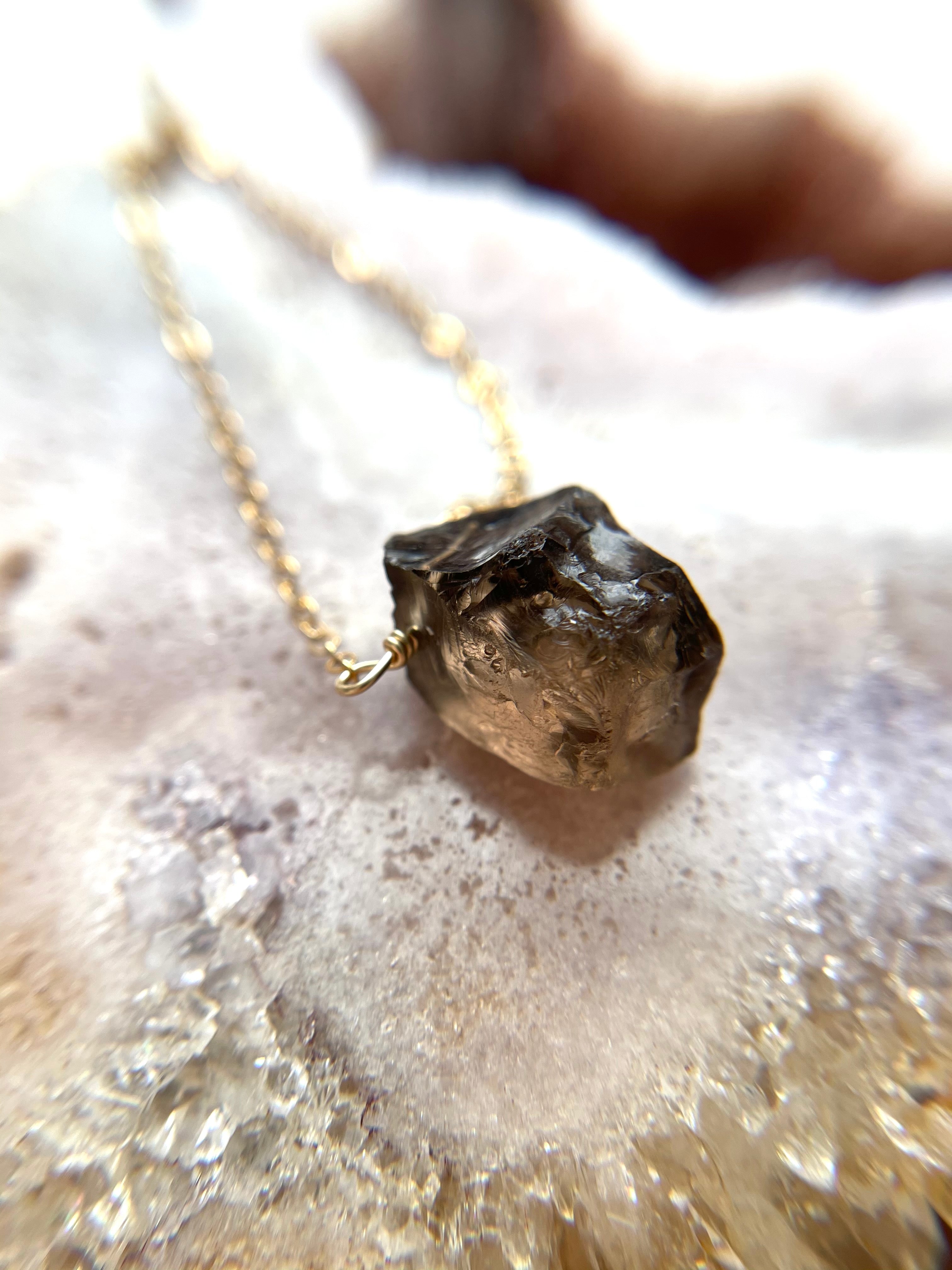 Natural Smoky Quartz Necklace for Root Chakra Healing - Spiritual Jewelry for Meditation, Energy Balancing & Grounding