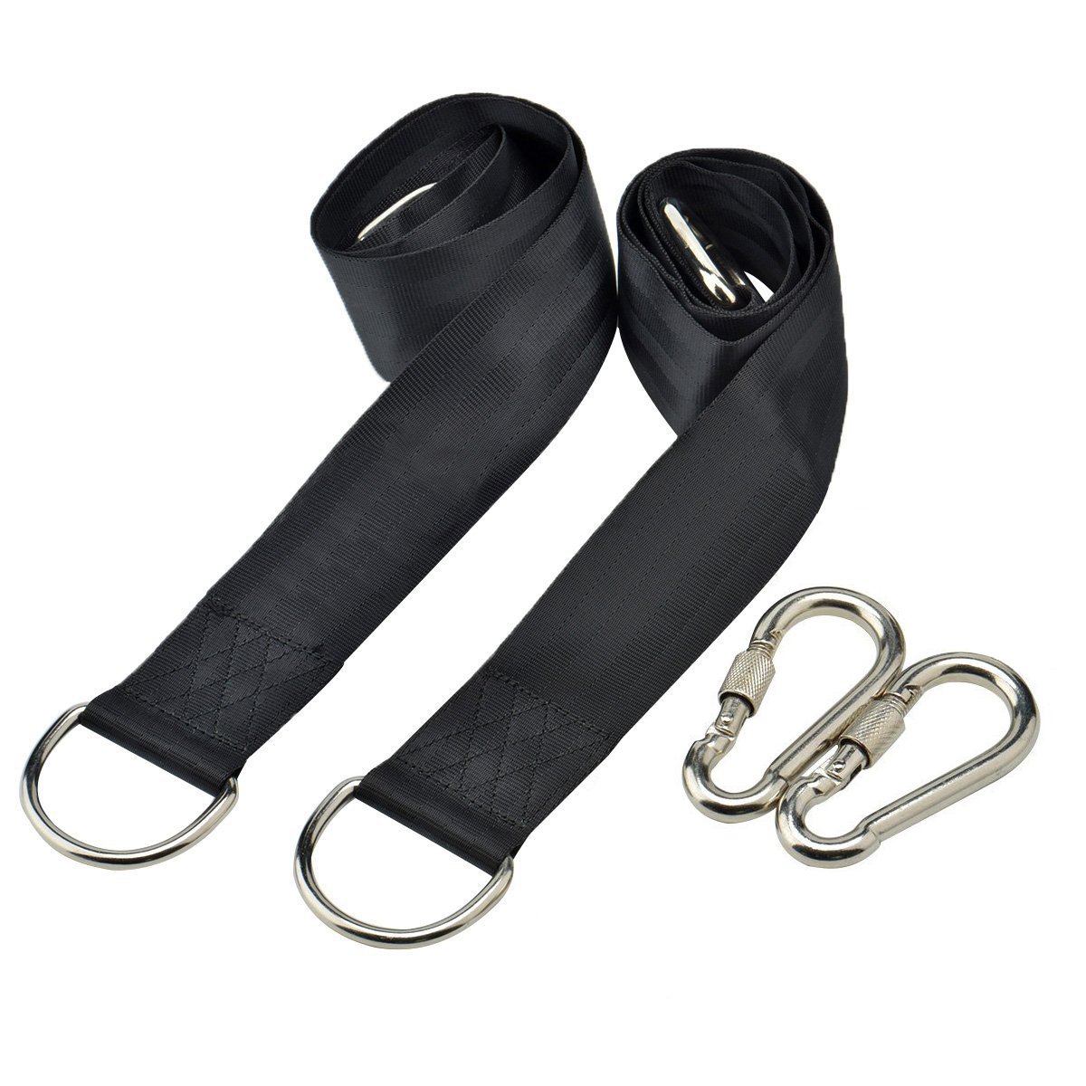 **Panzexin 4FT Heavy Duty Tree Swing Straps - 2600 lbs Capacity with 2 Carabiners - Outdoor Swing Hangers for Hammocks, Tire & Saucer Swings - Easy Installation for Backyard, Garden & Playground Fun**