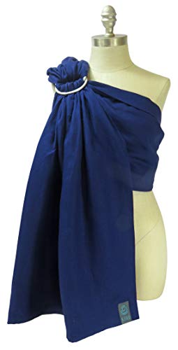 Premium Koru Linen Ring Sling Baby Carrier for Infants & Toddlers (8-35 lbs) - Breathable Double-Layer Wrap, Adjustable & Ergonomic Support - Ideal Baby Shower Gift for New Parents - Midnight Silver Ring Matte Finish | Perfect for On-the-Go Parenting, Shopping, Travel & Babywearing Comfort