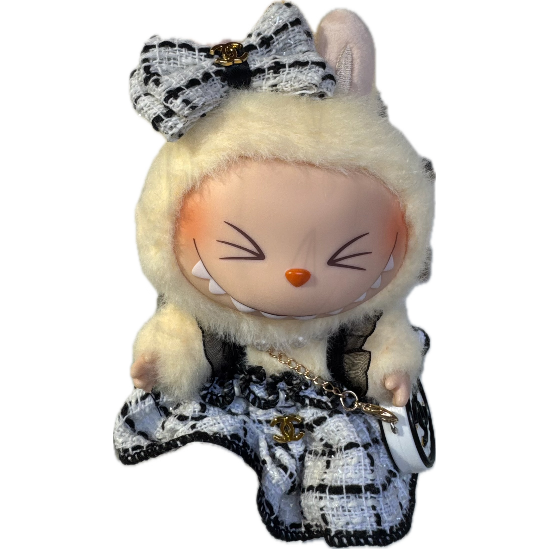Labubu Chanel Outfit 'White' - Stylish Designer Doll Clothes for Collectors | Perfect for Display, Photography & Fashion Doll Enthusiasts