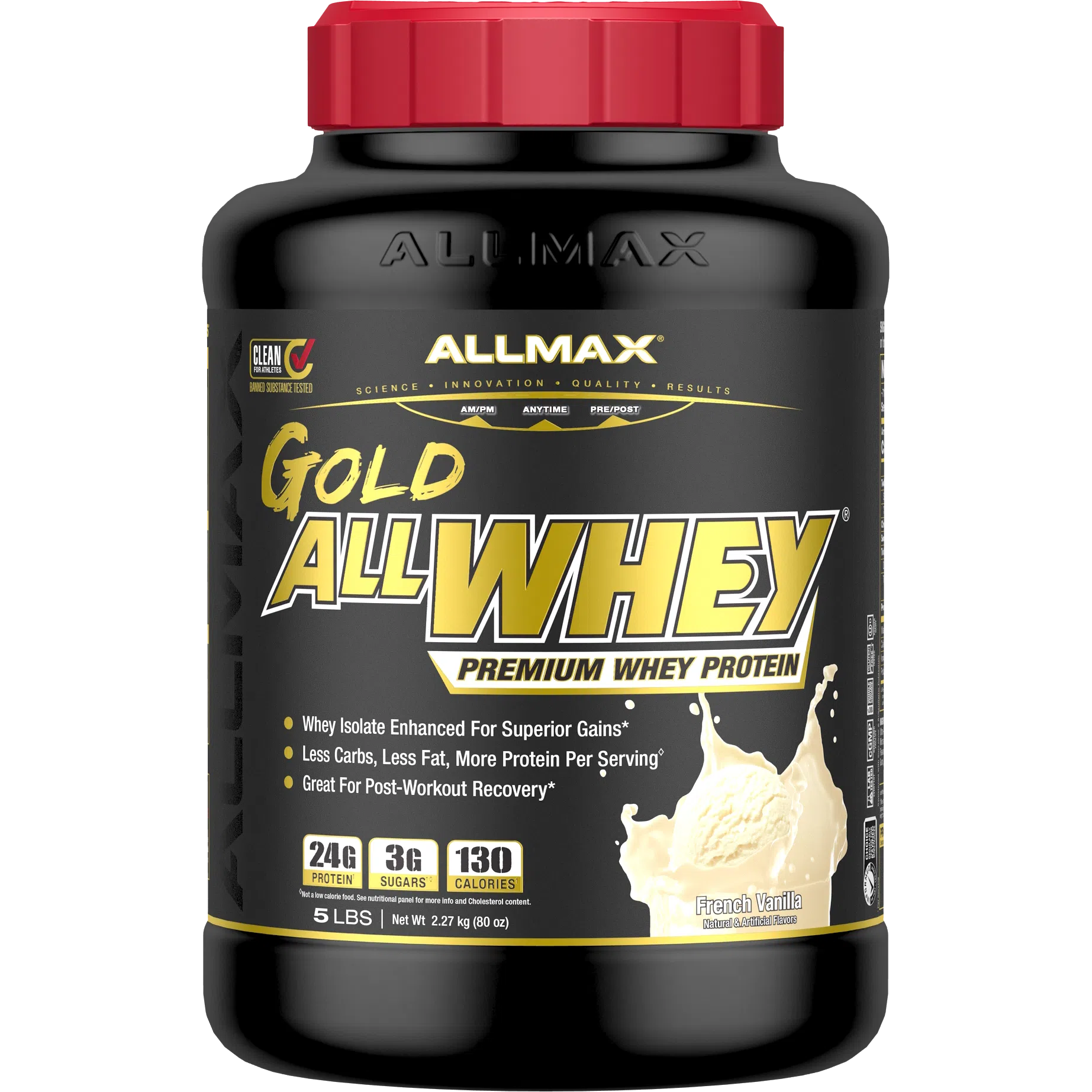 ALLMAX Gold AllWhey Premium Whey Protein Powder - 100% Pure Whey Isolate & Concentrate Blend for Muscle Growth & Recovery - Ideal for Post-Workout, Weight Training & Fitness Enthusiasts