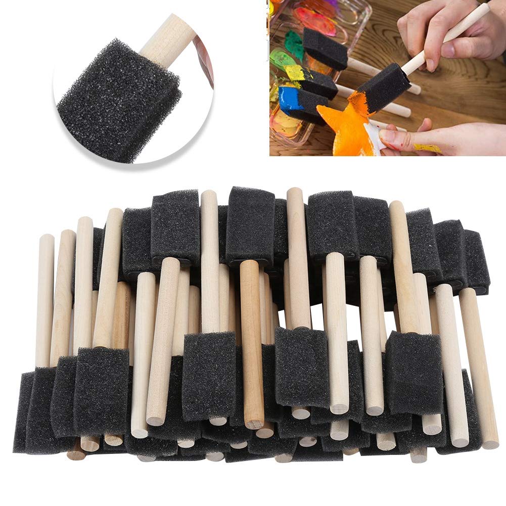 50Pcs Foam Paint Brushes - Reusable Sponge Brushes for Acrylic Painting, DIY Crafts, Art Classes & Home Decor Projects - Perfect for Canvas, Wood, Ceramics & Kids Art Activities
