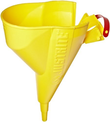 Justrite 11202Y Polyethylene Funnel - Durable Chemical-Resistant Funnel for Home, Garage & Workshop Maintenance (5