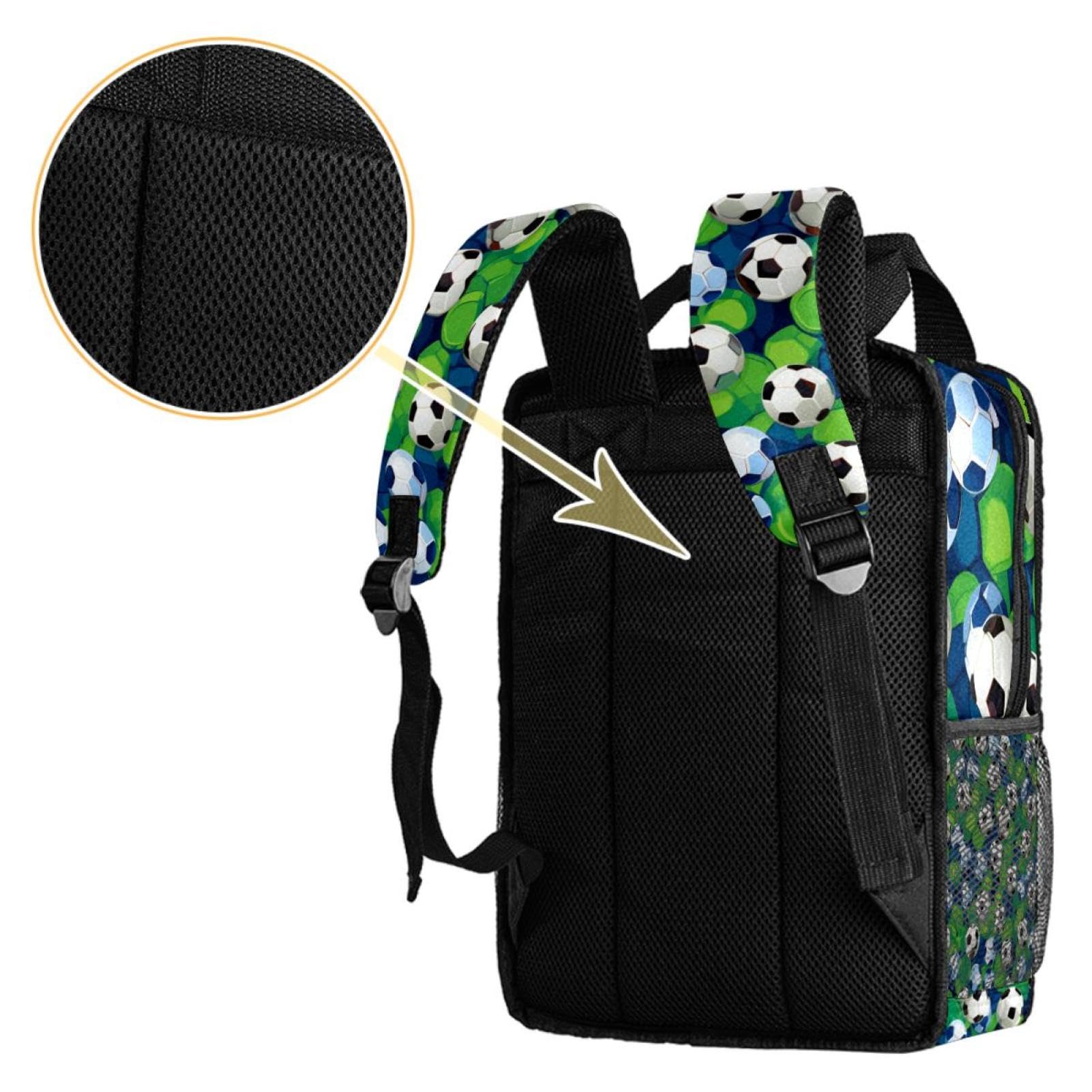 Best Travel & Work Backpack for Men & Women - Durable Laptop Backpack with Floral Soccer Ball Design - Perfect for Commuting, School, Sports & Outdoor Adventures