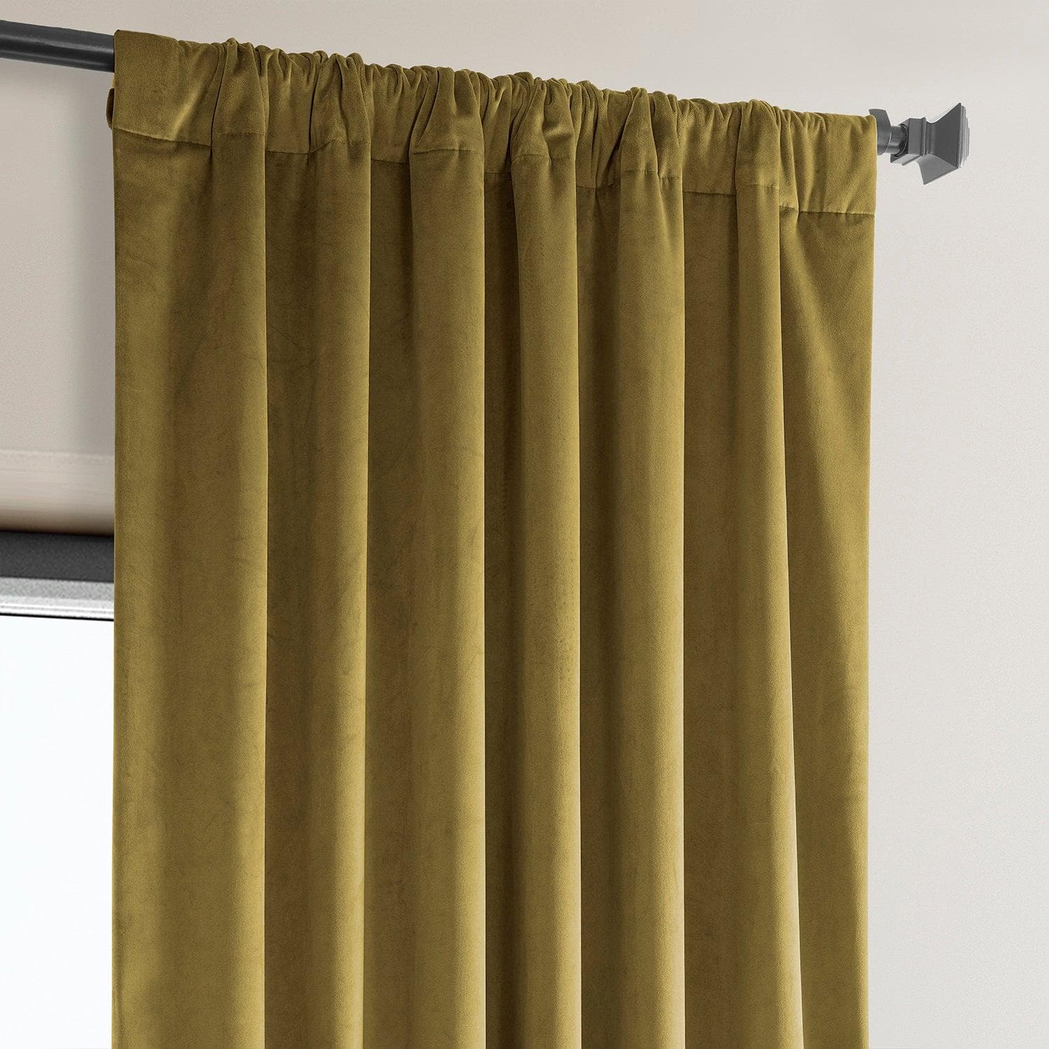 Peat Green Heritage Plush Velvet Blackout Curtains for Bedroom - Thermal Insulated Soundproof Drapes for Living Room & Nursery (84 Inch Length)
