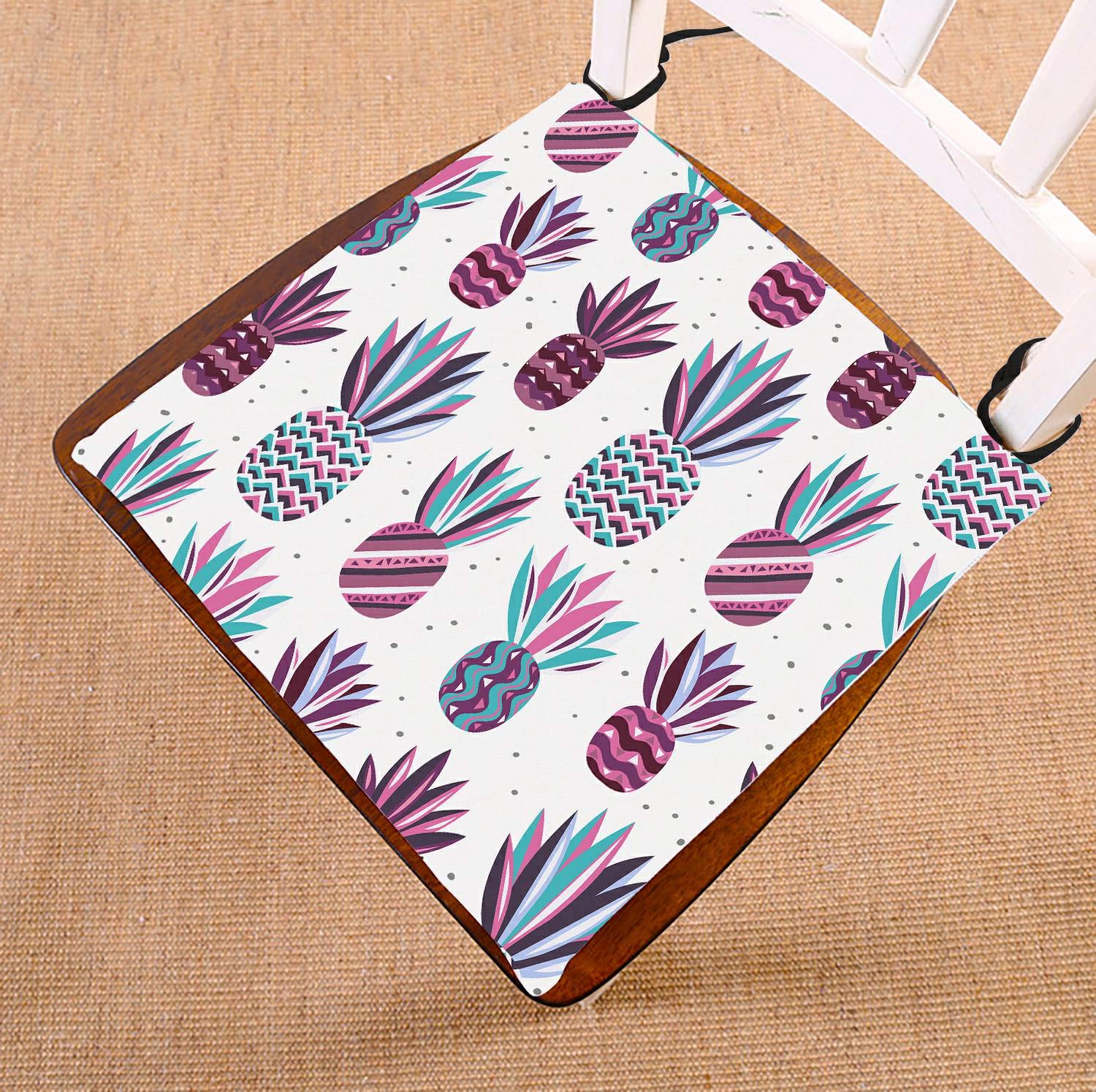 ECZJNT Summer Pineapple Print Flat Bed Runner - Bright Dots Pink & Violet Bed Scarf Decor (20x95 Inch) for Beach House, Boho Bedroom & Tropical Home Decor