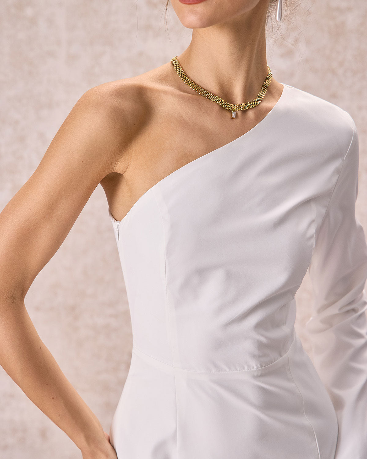 Elegant White One Shoulder Slit Maxi Dress for Women - Summer Beach Party & Evening Formal Occasions
