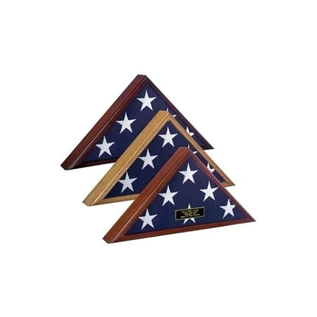 4x6 Flag Display Case - Cherry Finish Wooden Frame for American & Patriotic Flags - Perfect for Home, Office, or Memorial Displays