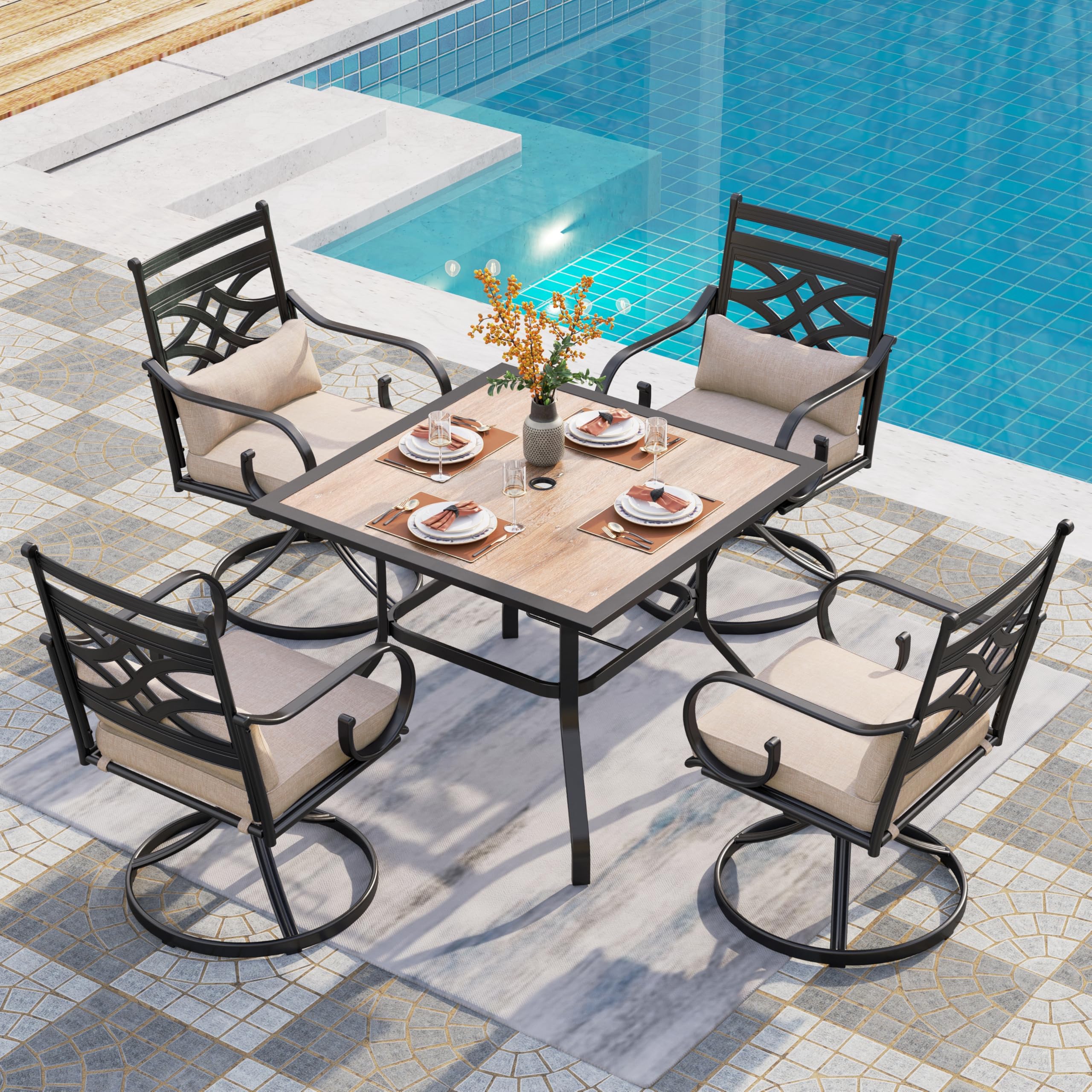 PHI VILLA 5-Piece Outdoor Dining Set for 4 - 37