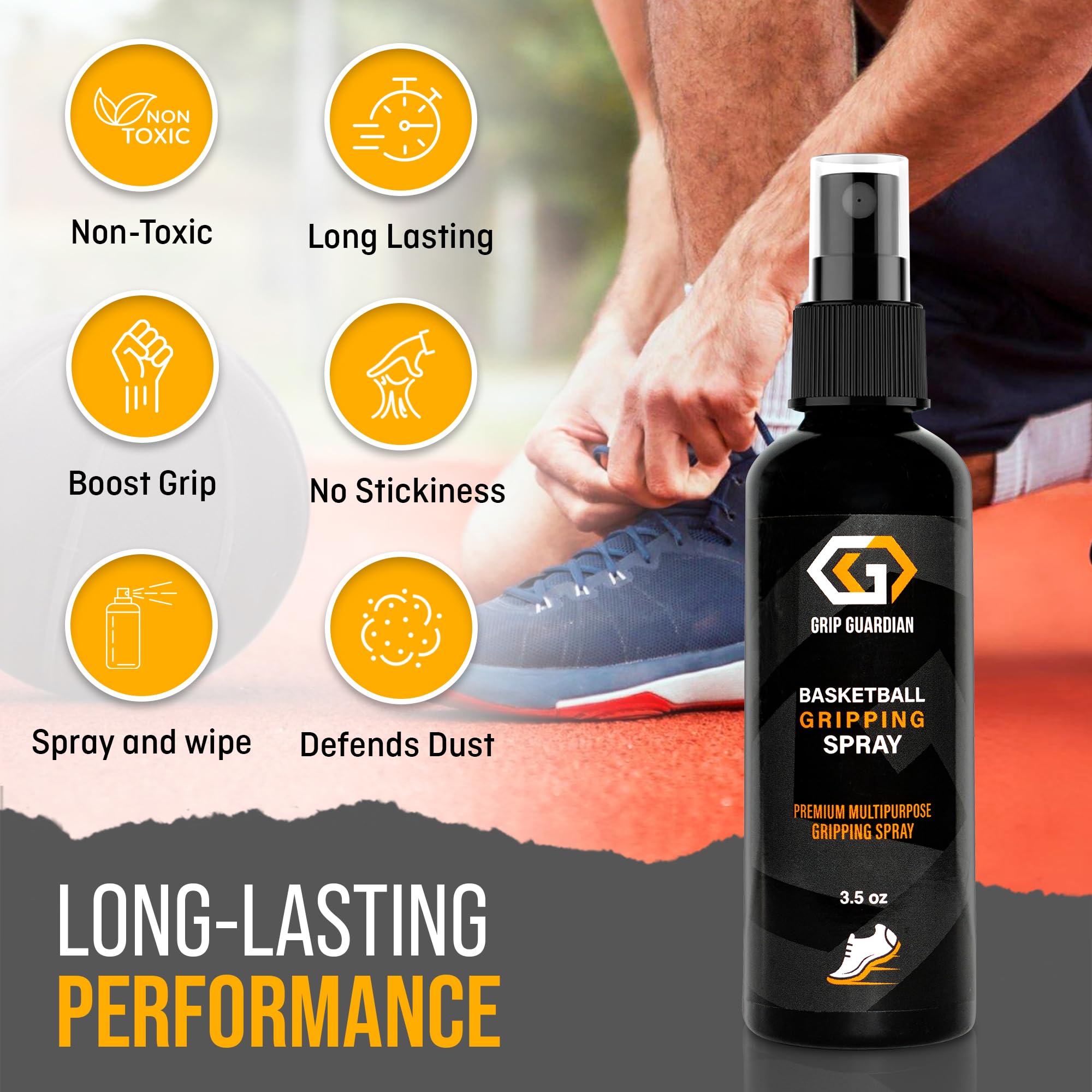 Best Basketball Grip Spray for Shoes - Non-Slip Traction Enhancer for Sports - Multi-Purpose Anti-Slip Spray for Basketball, Volleyball & Gym Shoes - Perfect for Indoor Courts, Outdoor Games & Training Sessions