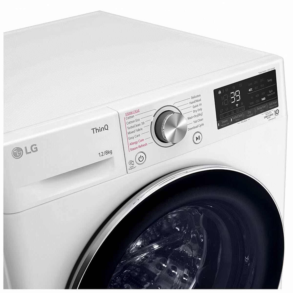 LG Series 9 12kg/8kg Front Load Washer Dryer Combo with Steam Function - White (WVC9 1412W) | Perfect for Small Laundry Rooms & Apartments | Energy Efficient & Quiet Operation