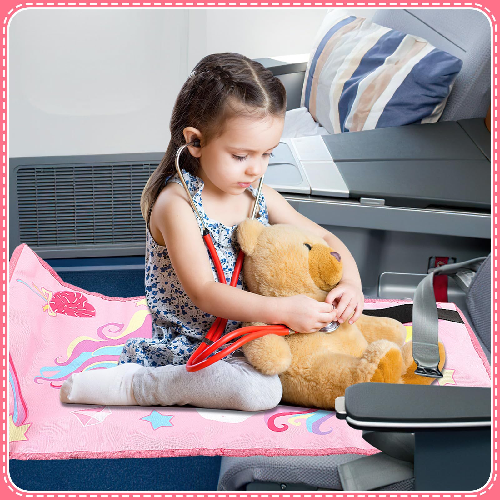 Portable Toddler Airplane Bed - Kids Travel Sleep Solution | Airplane Seat Extender for Comfortable Flights | Perfect for Long-Haul Travel & In-Flight Napping