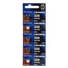 Renata #339 Silver Oxide Watch Battery (5-Pack) – Long-Lasting Power for Watches, Calculators & Medical Devices