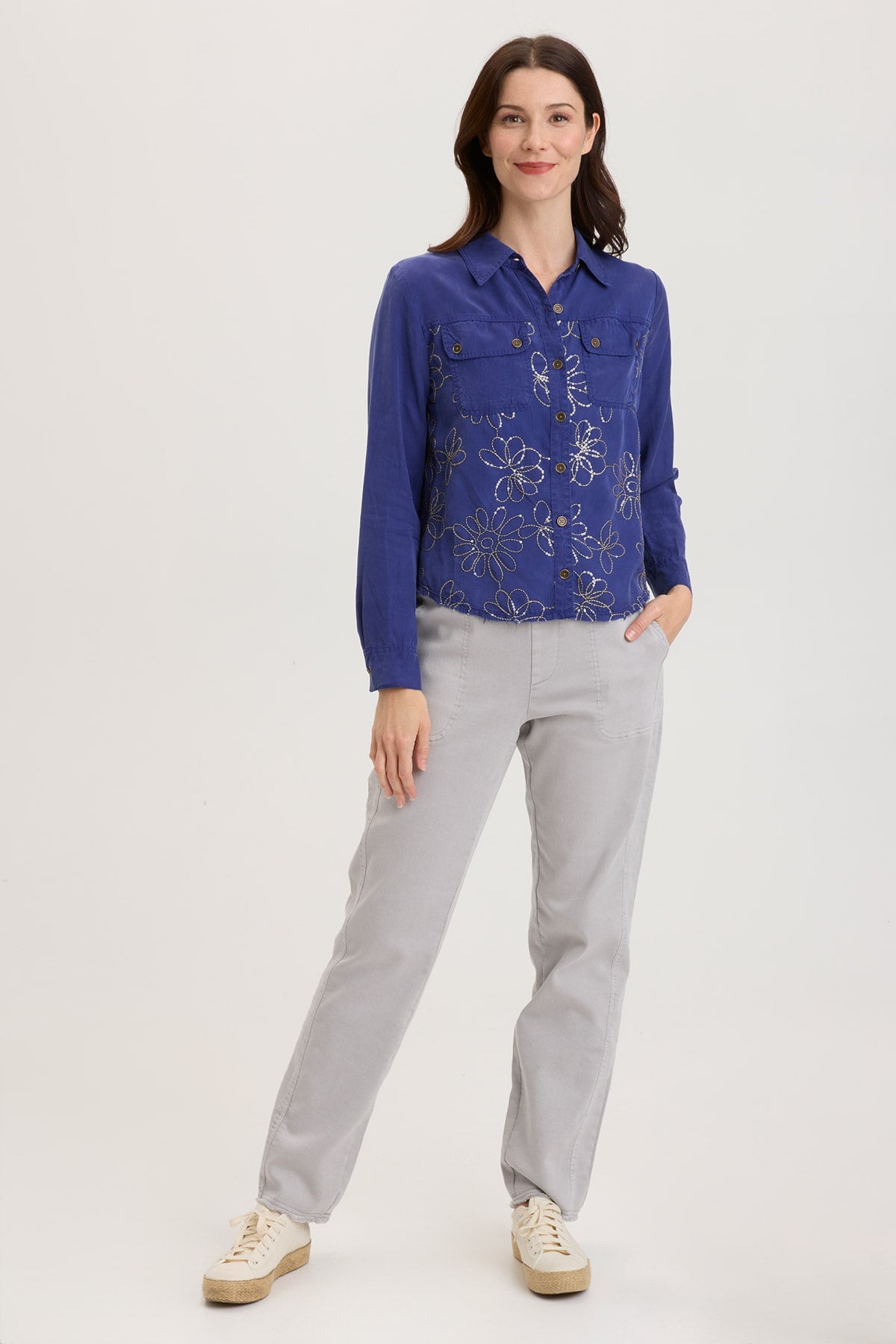 Stylish Paisley Shacket in Egyptian Blue - Trendy Overshirt for Women & Men | Perfect for Casual Outfits, Layering in Fall & Winter