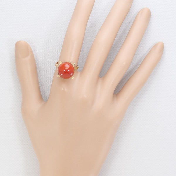 18K Yellow Gold Coral Ring for Women - Elegant Handmade Jewelry Gift for Birthday, Anniversary & Valentine's Day - Perfect for Beach Weddings & Summer Fashion Accessories