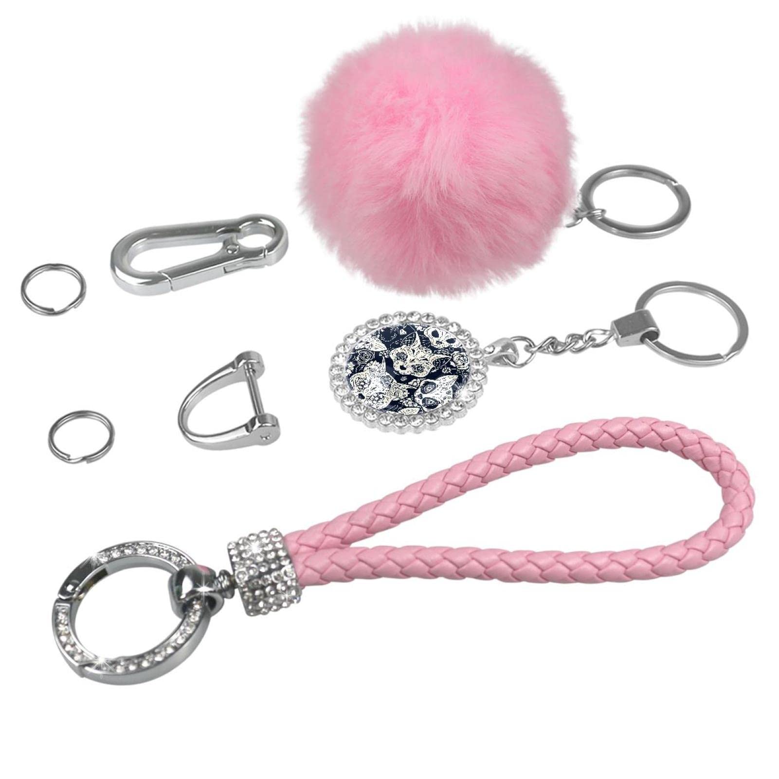 Elegant Pink Marble Keychain - Stylish Handbag Decor & Keyring Pendant for Women - Perfect for Gifts, Purse Accessories, and Everyday Use