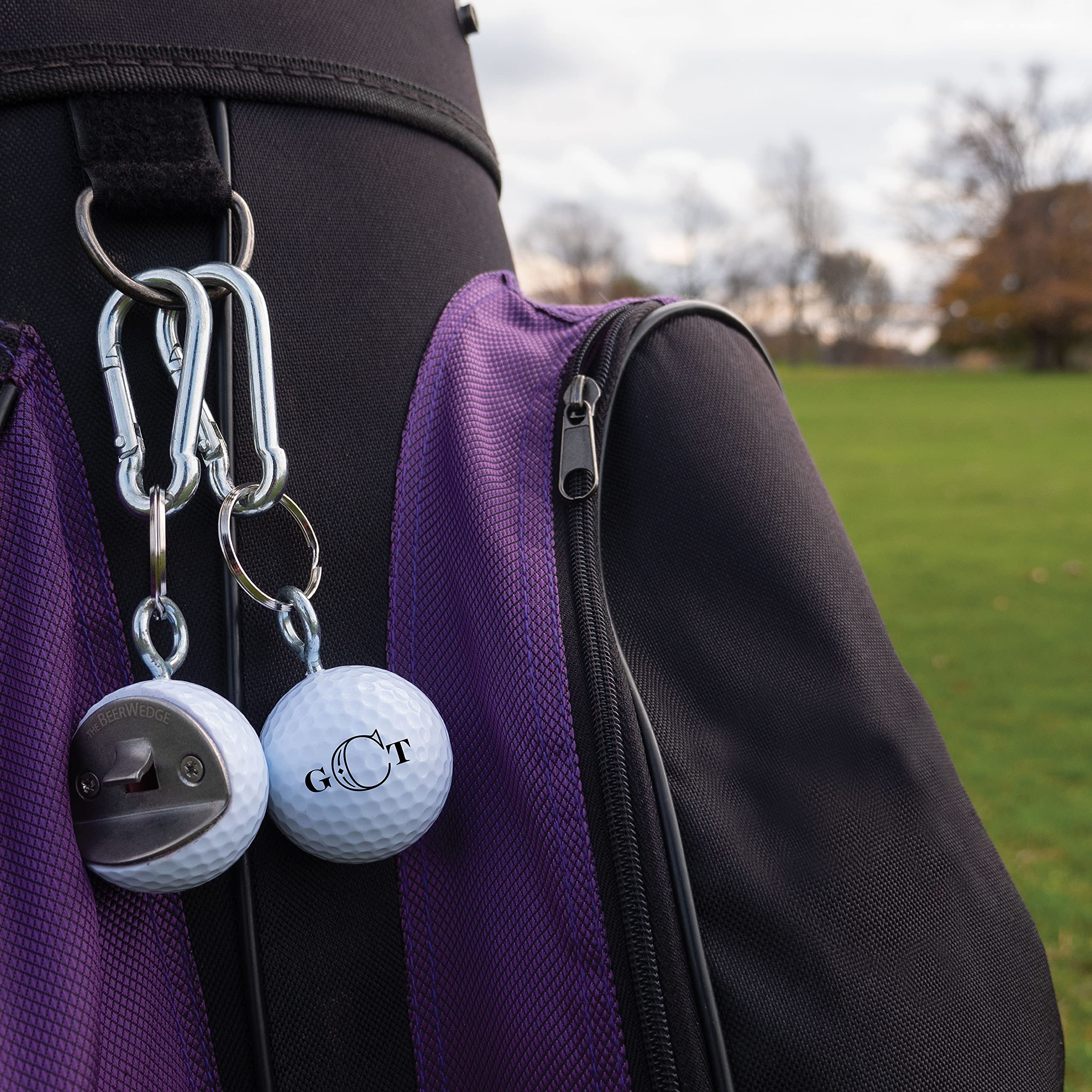 Personalized Golf Ball Bottle Opener - Custom Monogram Golf Gift for Men & Women, Real Golf Ball Keychain with Carabiner Clip, Engraved Name & Initials - Perfect for Golf Lovers, Birthday Gifts & Father's Day Presents