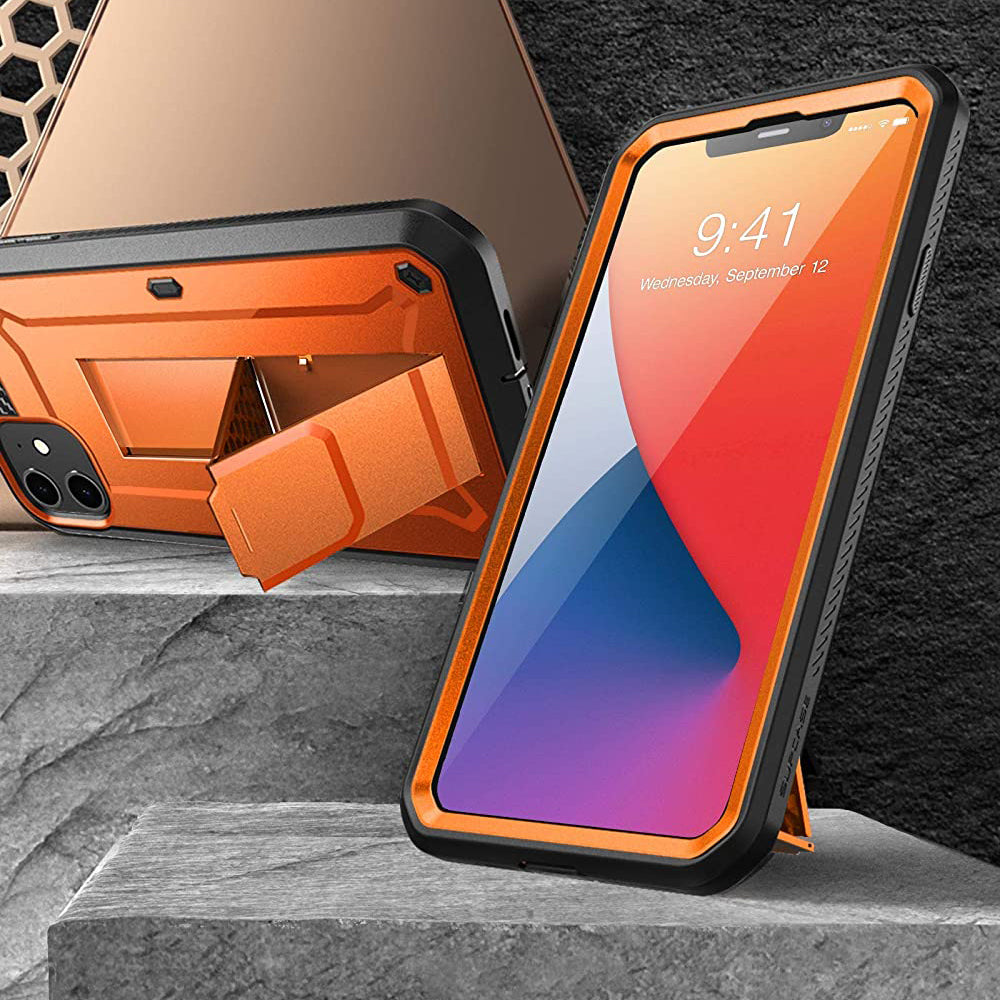 iPhone 12 Mini 5.4 Inch Unicorn Beetle Pro Rugged Case - Shockproof & Drop Protection - Orange Heavy Duty Cover for Outdoor, Work & Extreme Sports