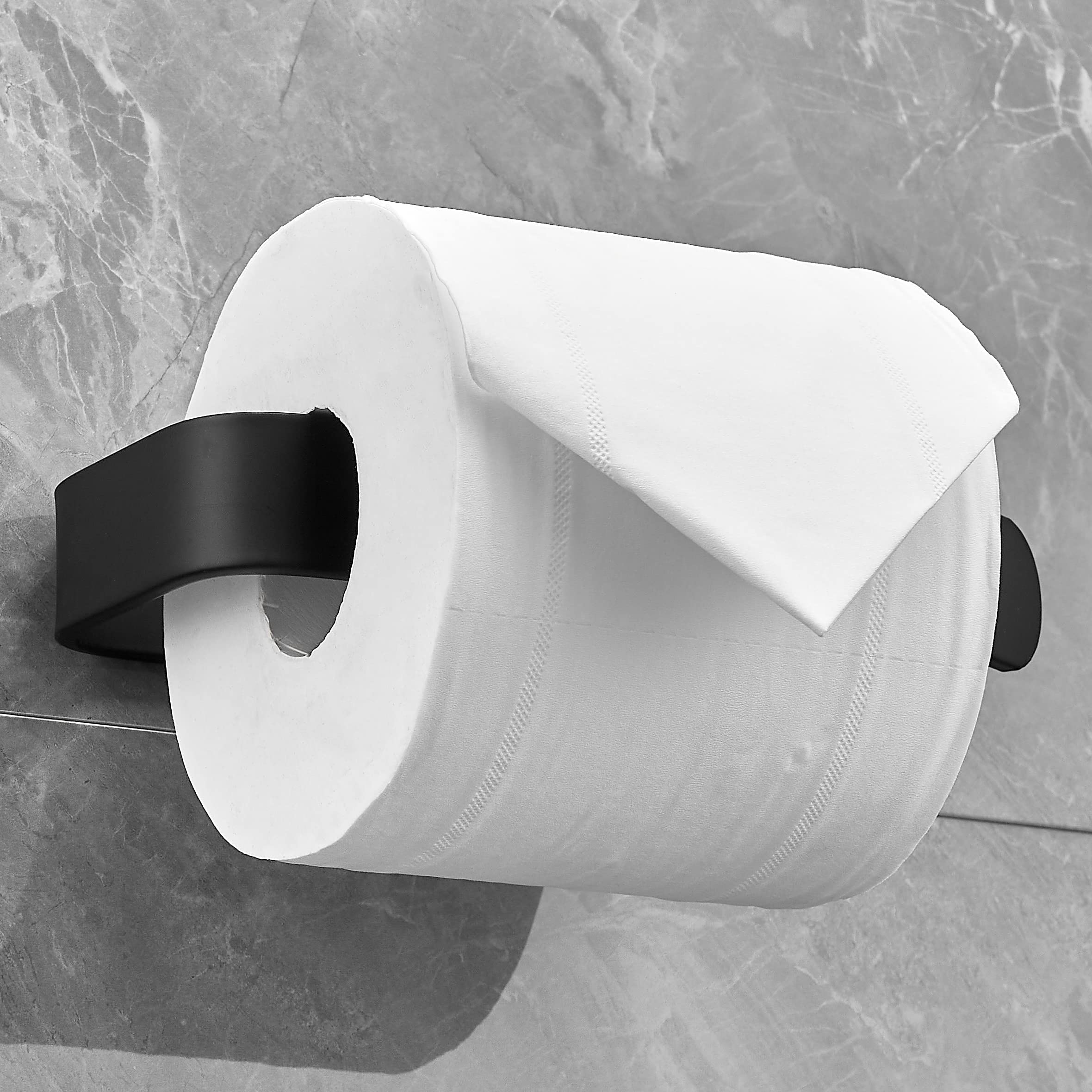 Plantex Space Aluminum Toilet Paper Holder - Modern Bathroom Tissue Roll Dispenser for Home & Office - Durable Black Bath Accessory (Perfect for Bathrooms, Restrooms, RVs & Tiny Homes)