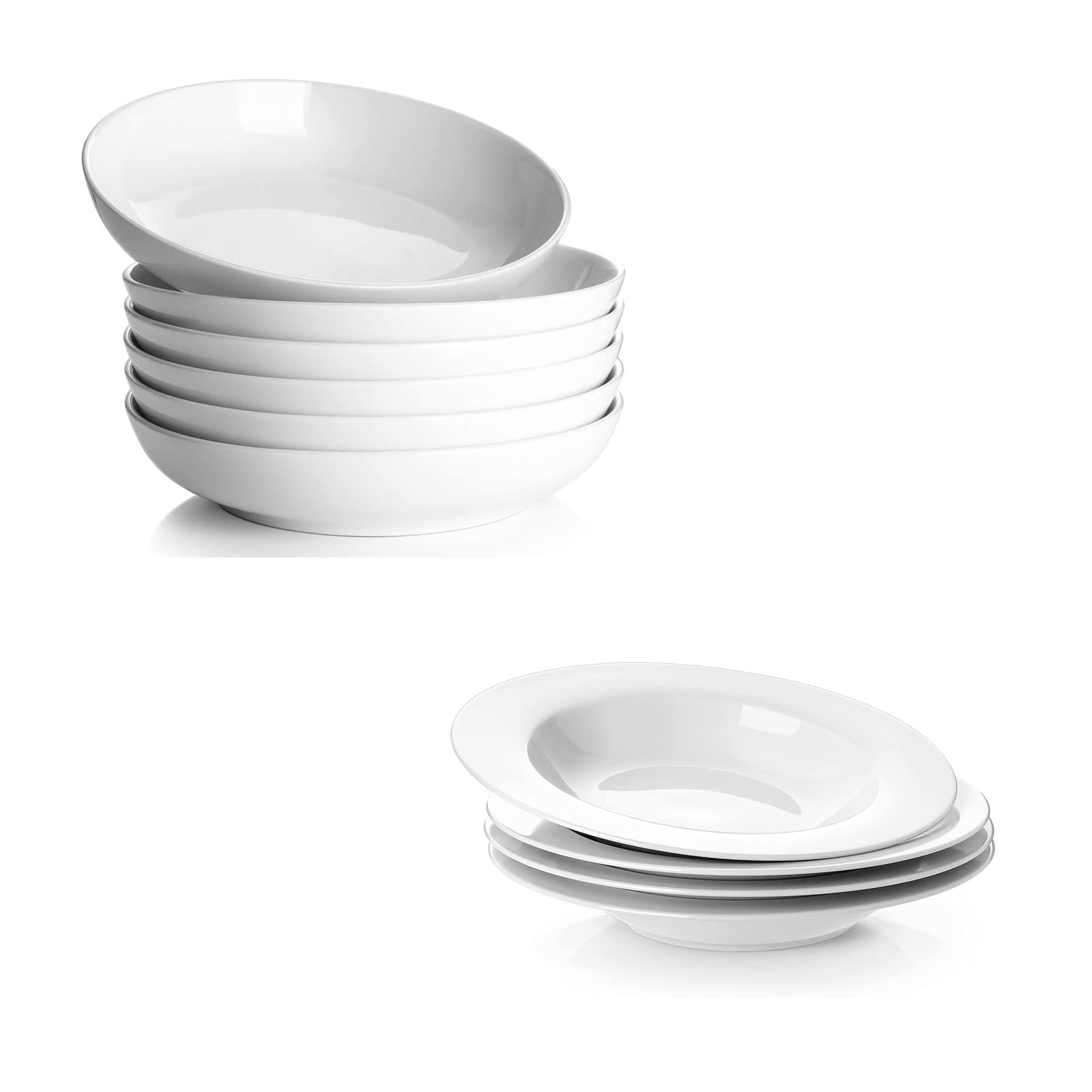 YYHY 30oz Ceramic Pasta Bowls - 8 Inch Rimmed Soup Bowls for Pasta, Salad, Soup & Dessert | Microwave & Dishwasher Safe | Perfect for Dining, Entertaining & Gifts