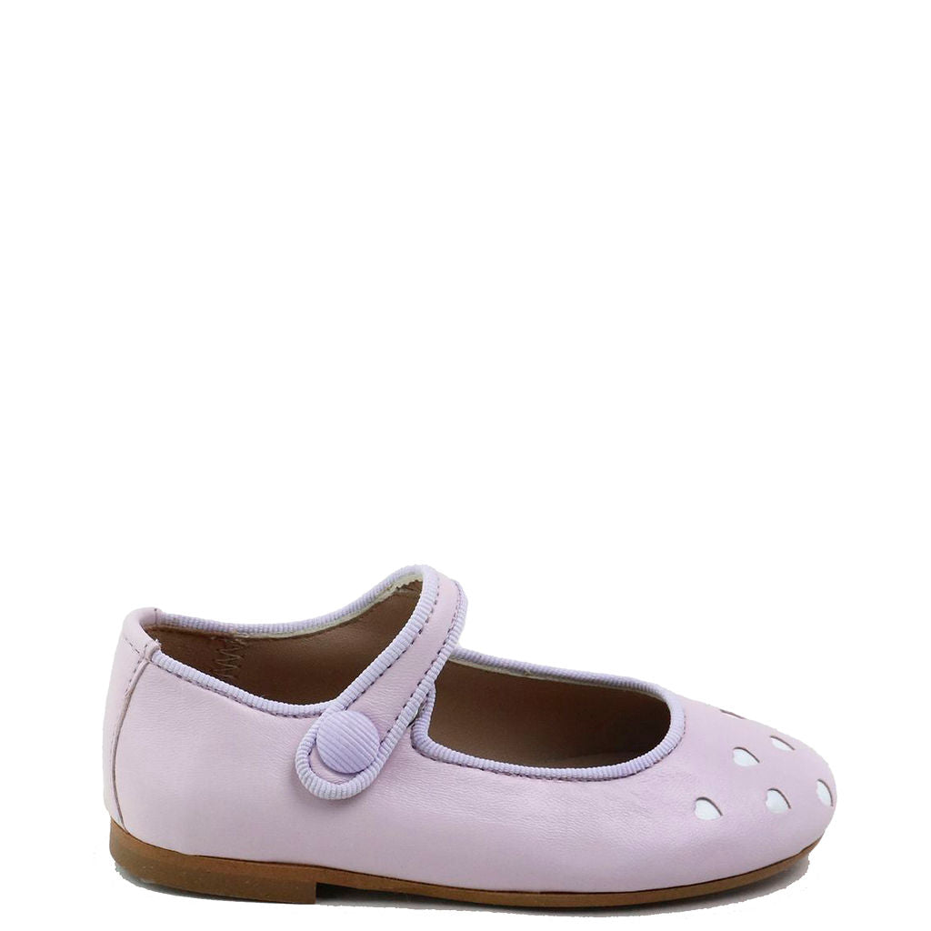 Lilac Heart Mary Jane Shoes for Women - Elegant Floral Ballet Flats with Bowknot Detail - Perfect for Weddings, Parties & Casual Wear