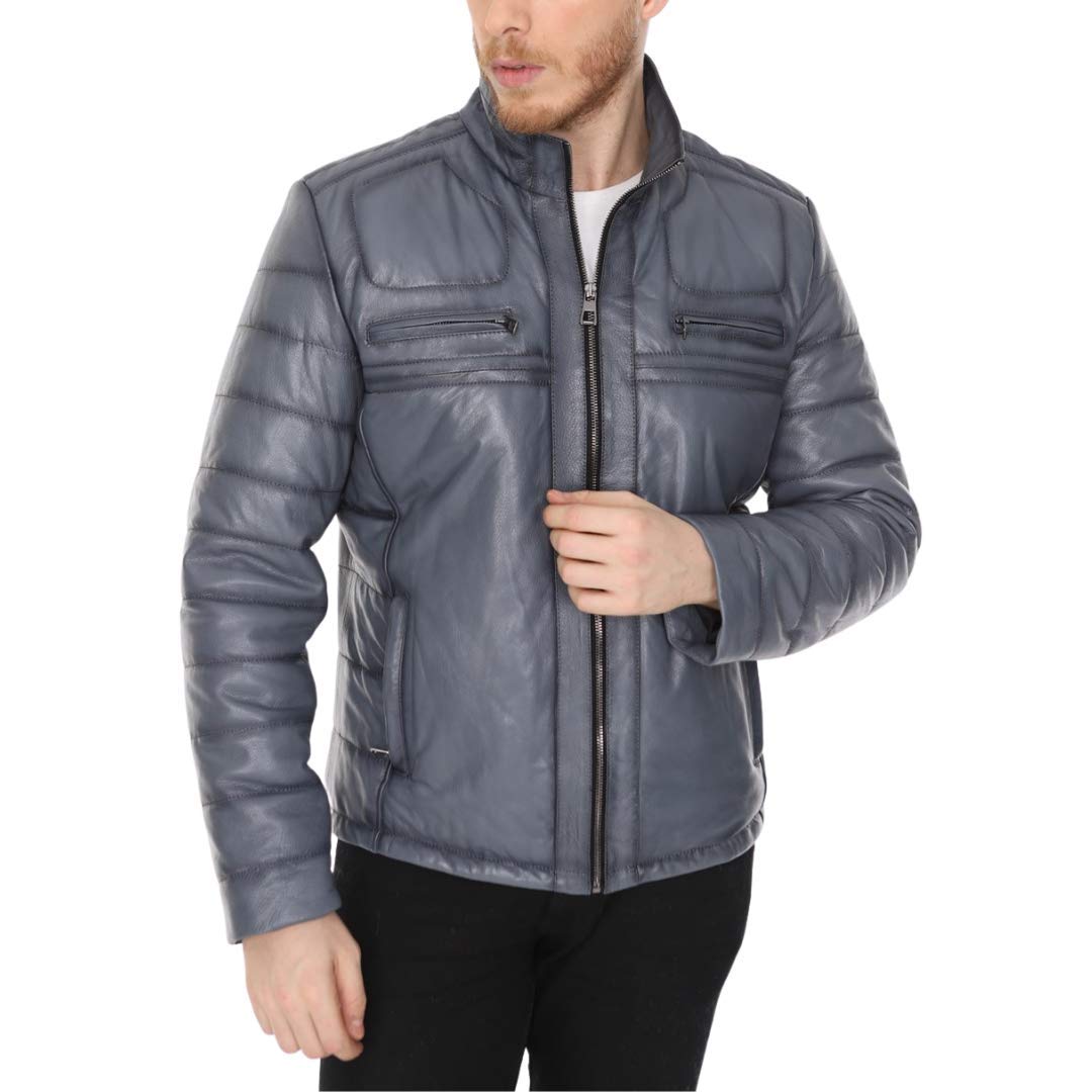 Mumapapa Men's Leather Motorcycle Jacket - Premium Biker Jacket for Riding & Style - Perfect for Cruising, Commuting & Motorcycle Enthusiasts