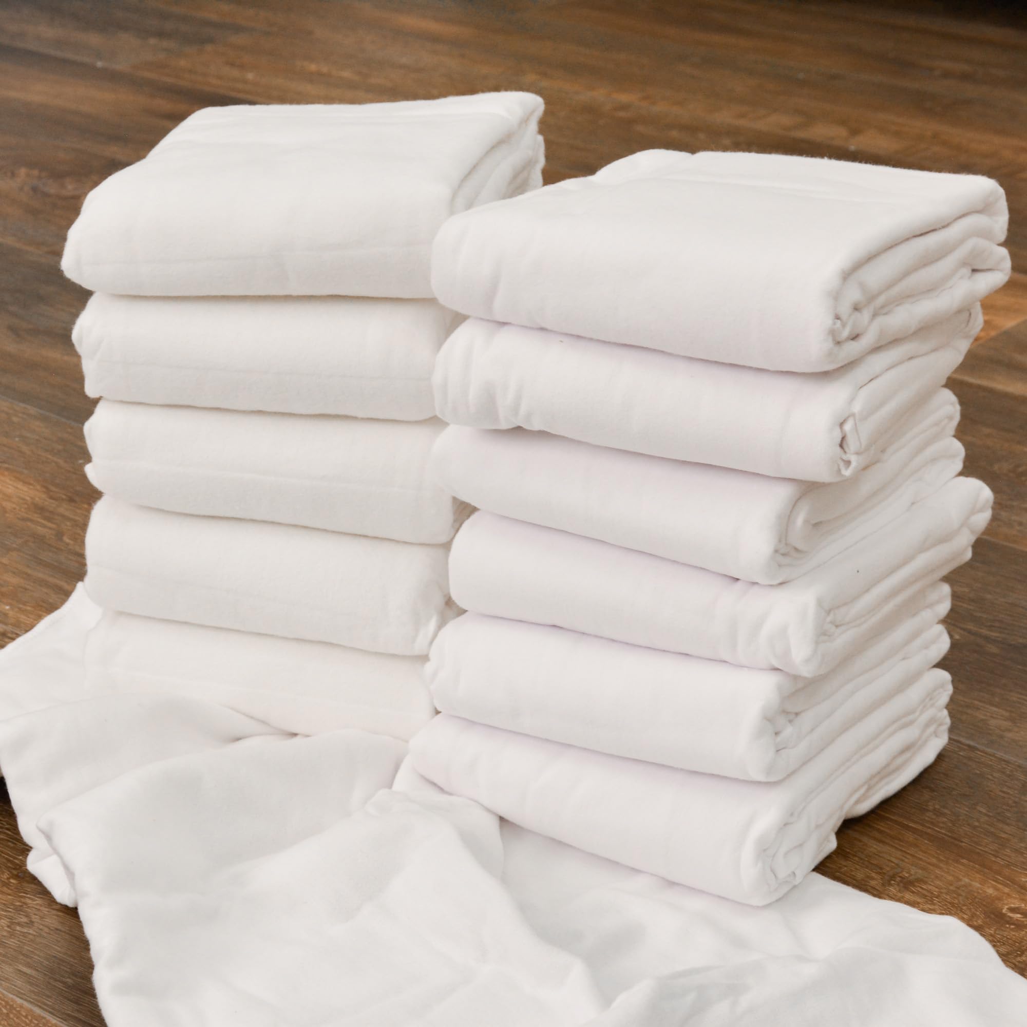 Soft Cotton Blankets for Kids - Set of 12 Extra Large White Blankets | Nursery, Daycare & Preschool Essentials | Cozy Comfort for Naptime & Playtime