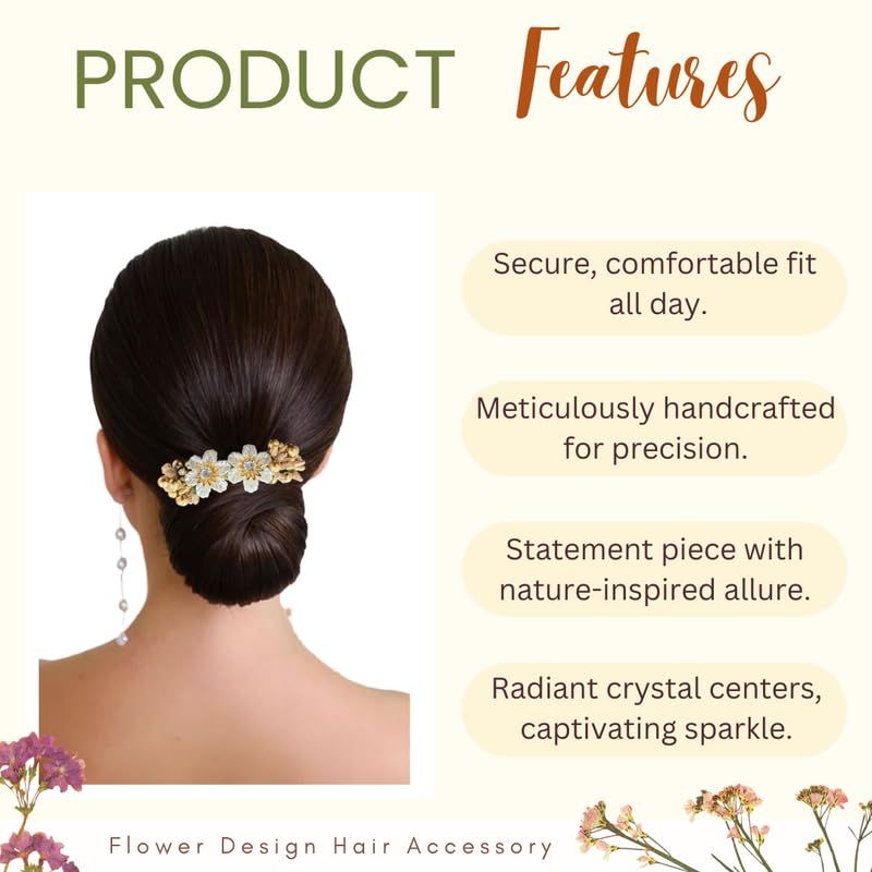 Flower Hair Comb Clip - Artificial Floral Hair Accessories for Women, Bridal, Wedding, Boho Style (Pack of 1) - Perfect for Parties, Prom, and Special Occasions