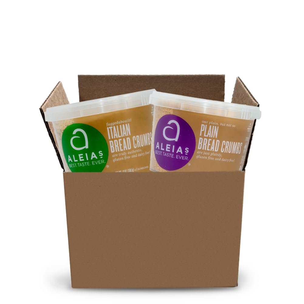 Gluten Free Bread Crumbs 2 Pack - Italian & Plain (13 oz Each) | Certified Gluten Free, Dairy Free, Kosher | Perfect for Chicken Tenders, Meatballs & Baking | Authentic Taste for Gluten Free Recipes