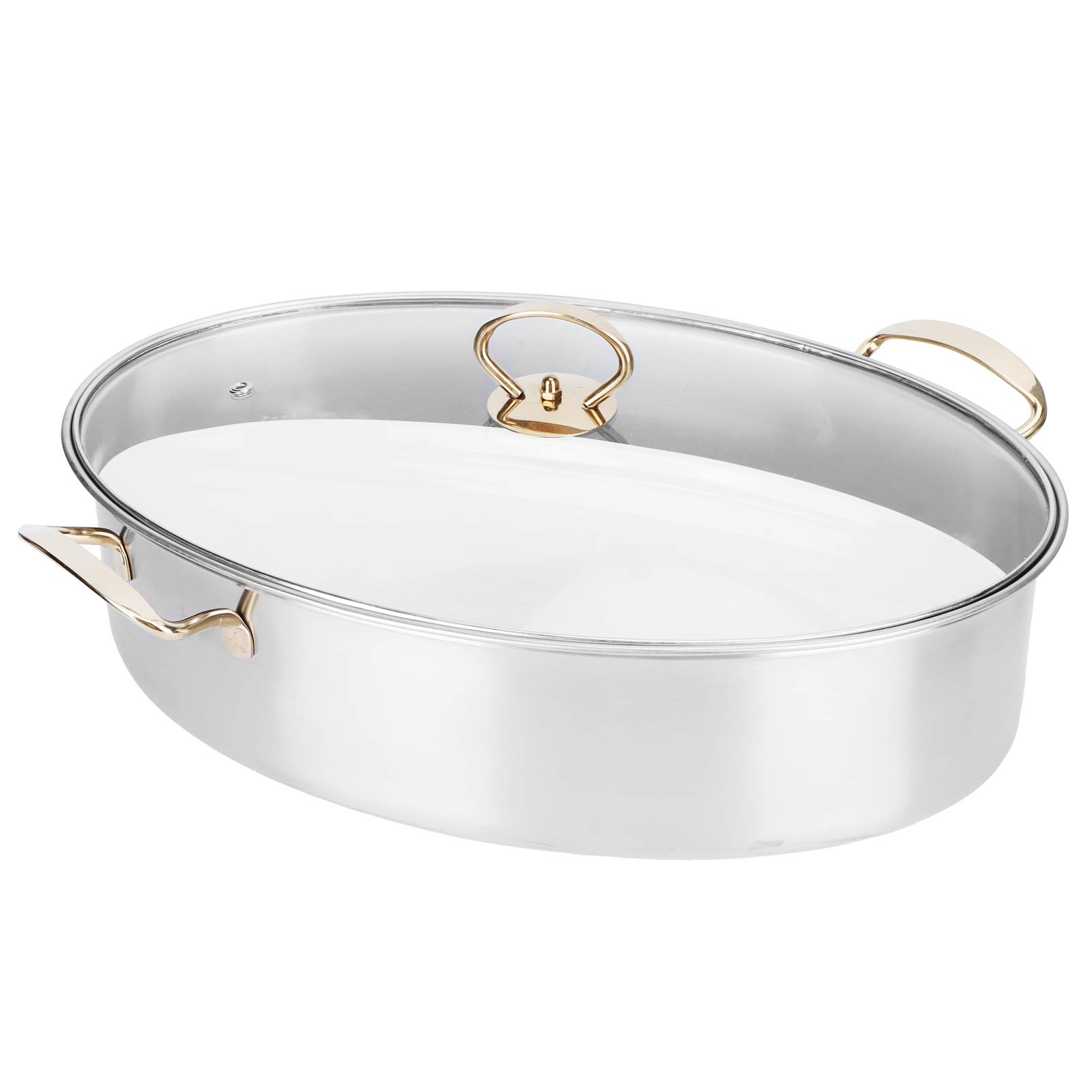 Premium 304 Stainless Steel Oval Fish Steamer Pot Set with Plate & Rack - Large Capacity Multi-Use Steamer Cookware for Fish, Seafood & Vegetables | Perfect for Home Cooking, Restaurants & Healthy Meal Prep