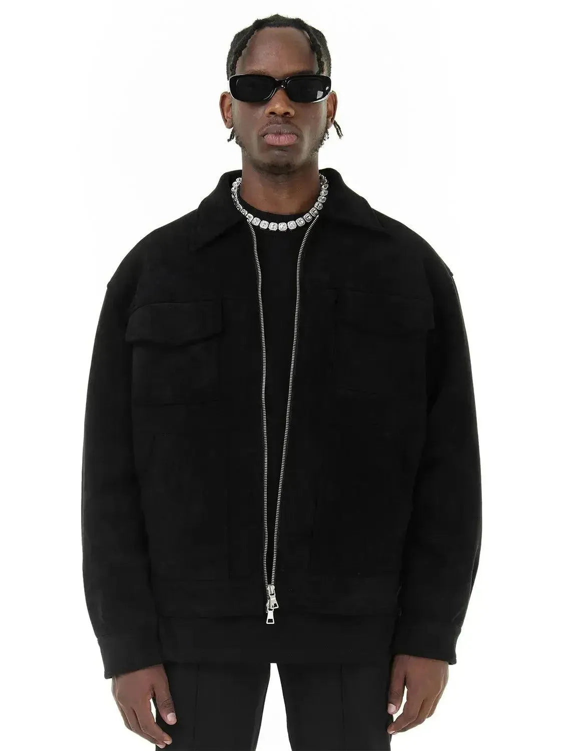 Men's Suede Trucker Jacket - Vintage Style Distressed Leather Jacket for Casual Wear & Outdoor Adventures